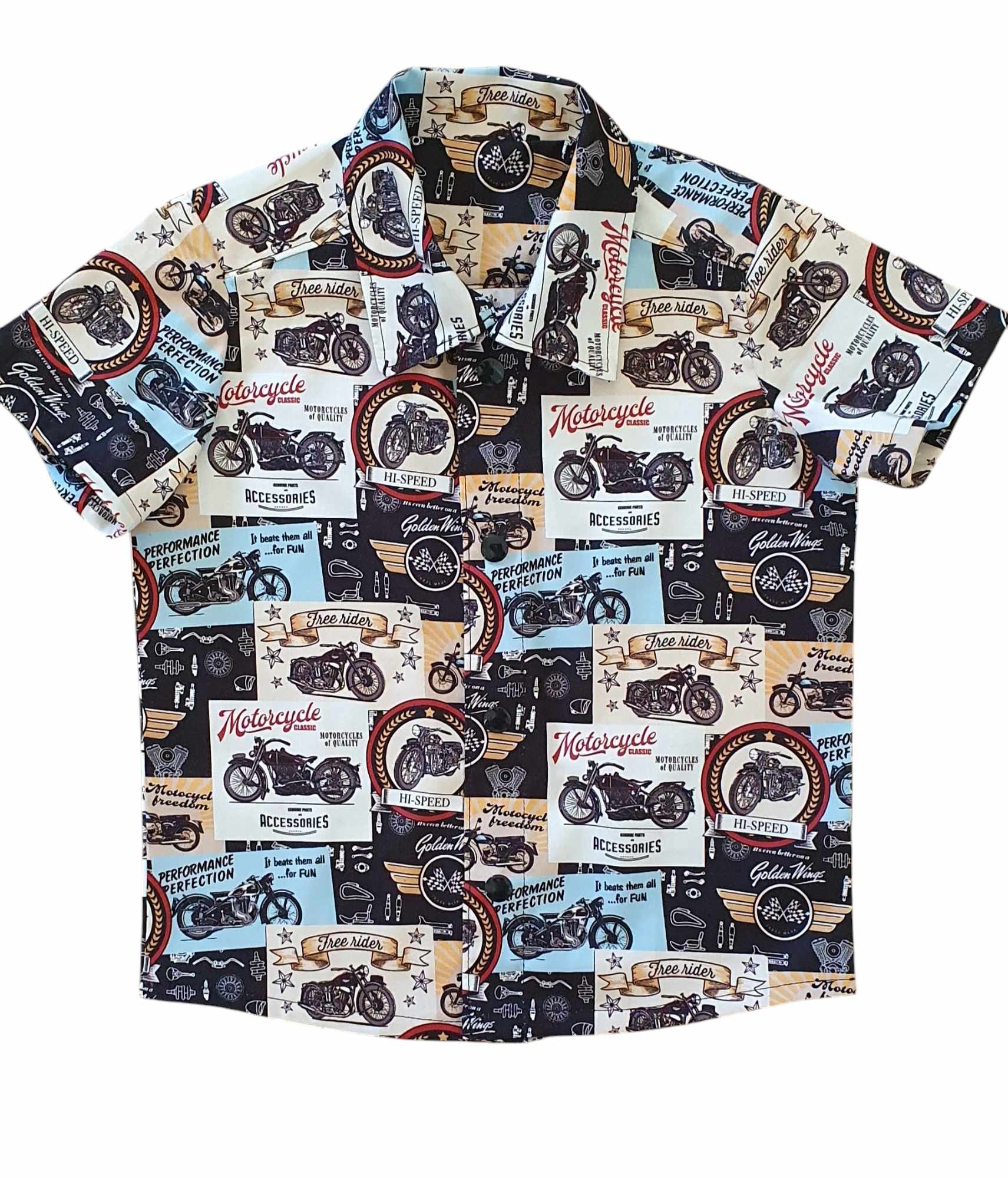 Handmade Vintage Motorbike Boys Shirt | Australian Handmade Children’s Clothing