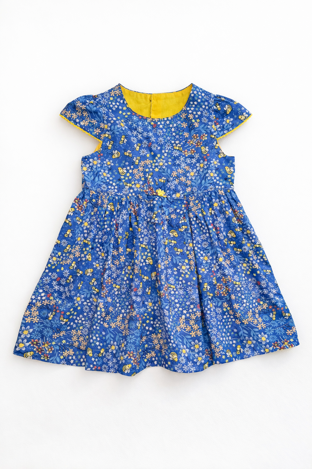 Handmade Girls Dress – Bee Garden | Matching Sunhat Available