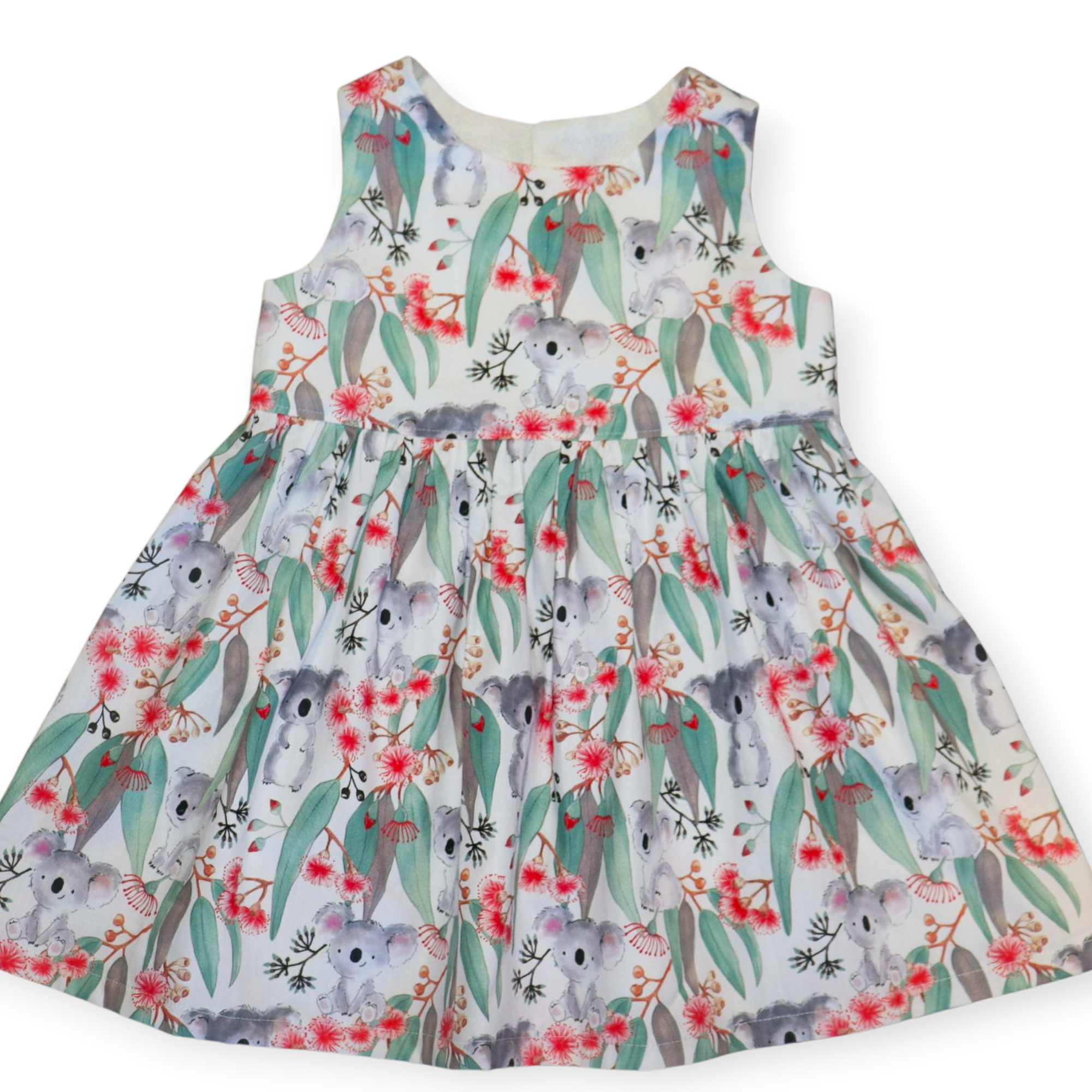 Koala & Gum Blossom Girls Dress – Handmade Boutique Children’s Clothing Australia