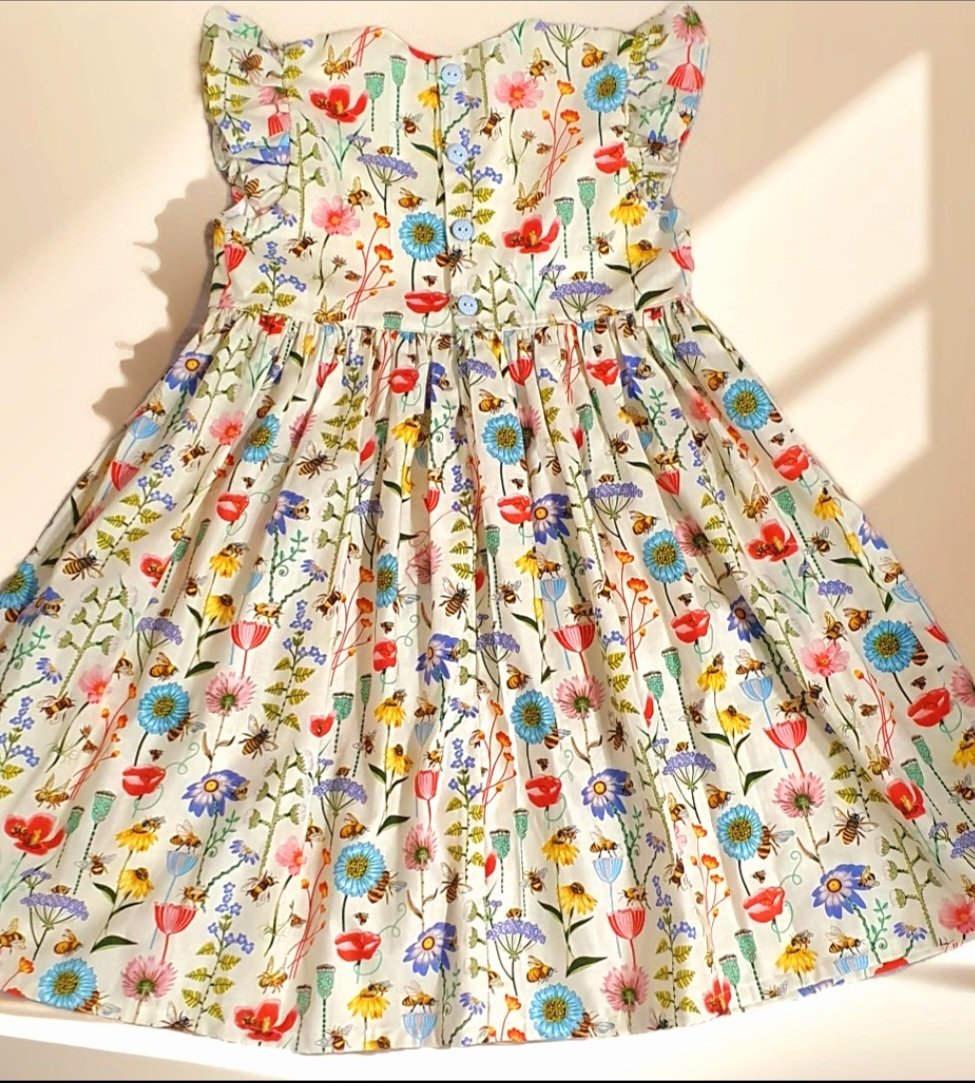 Handmade wildflower bee floral girls cotton dress Australia boutique