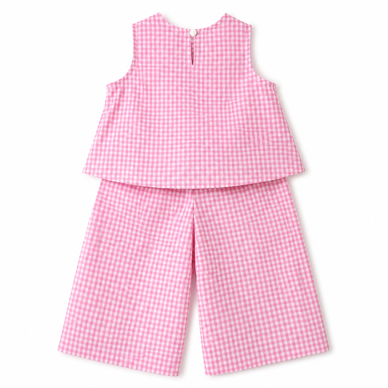 Pink Gingham Bow Top & Pants Set BACK.png