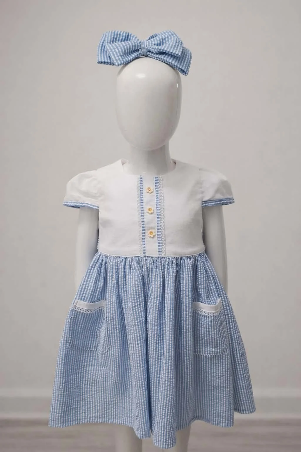 Blue Stripe Cotton Dress outfit look.jpeg