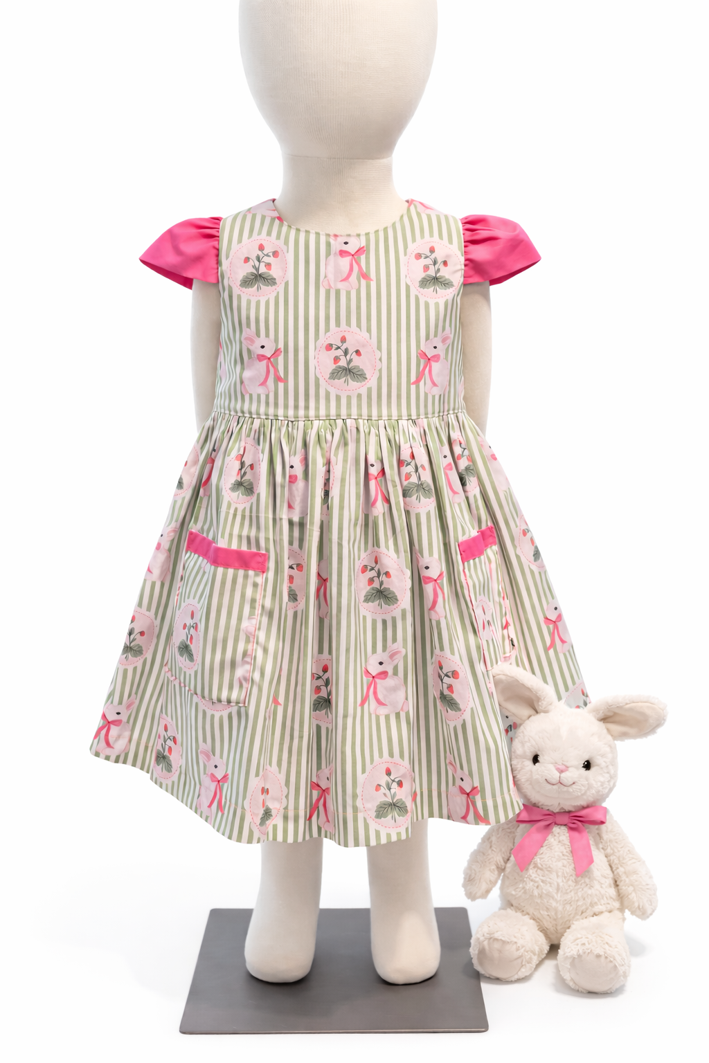 Sweet Bunny Garden Handmade Girls Dress – Size 3 Ready  to ship | Adorable Creatures