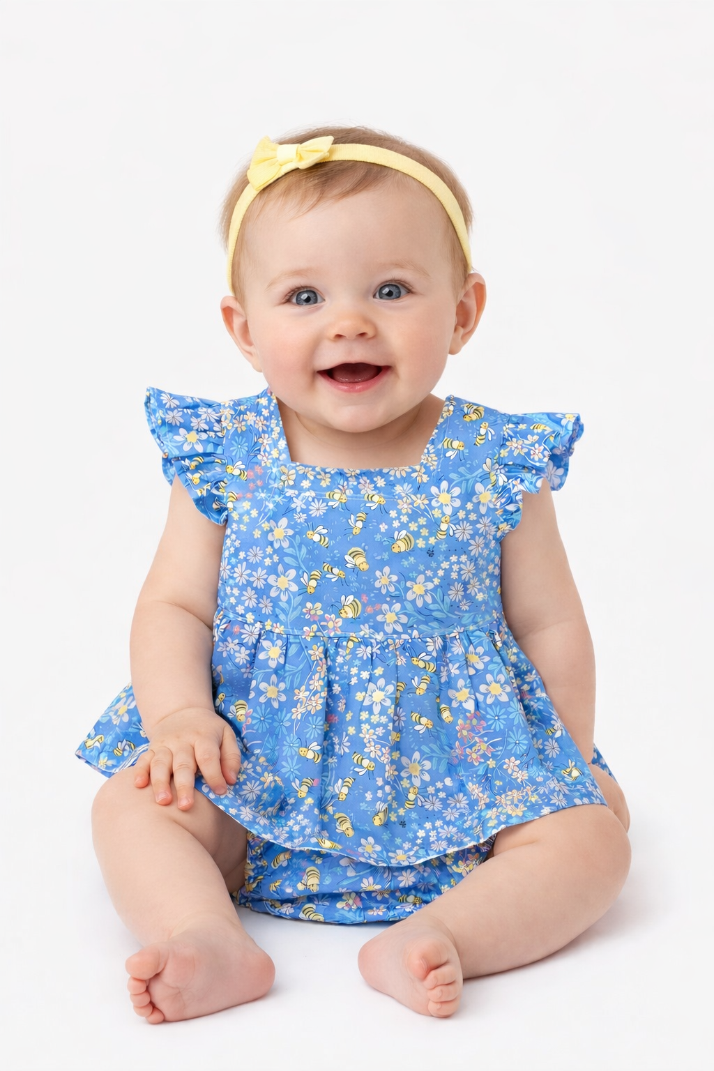 Handmade Bee & Blossom Baby Dress Romper | Australian Handmade Baby Clothing