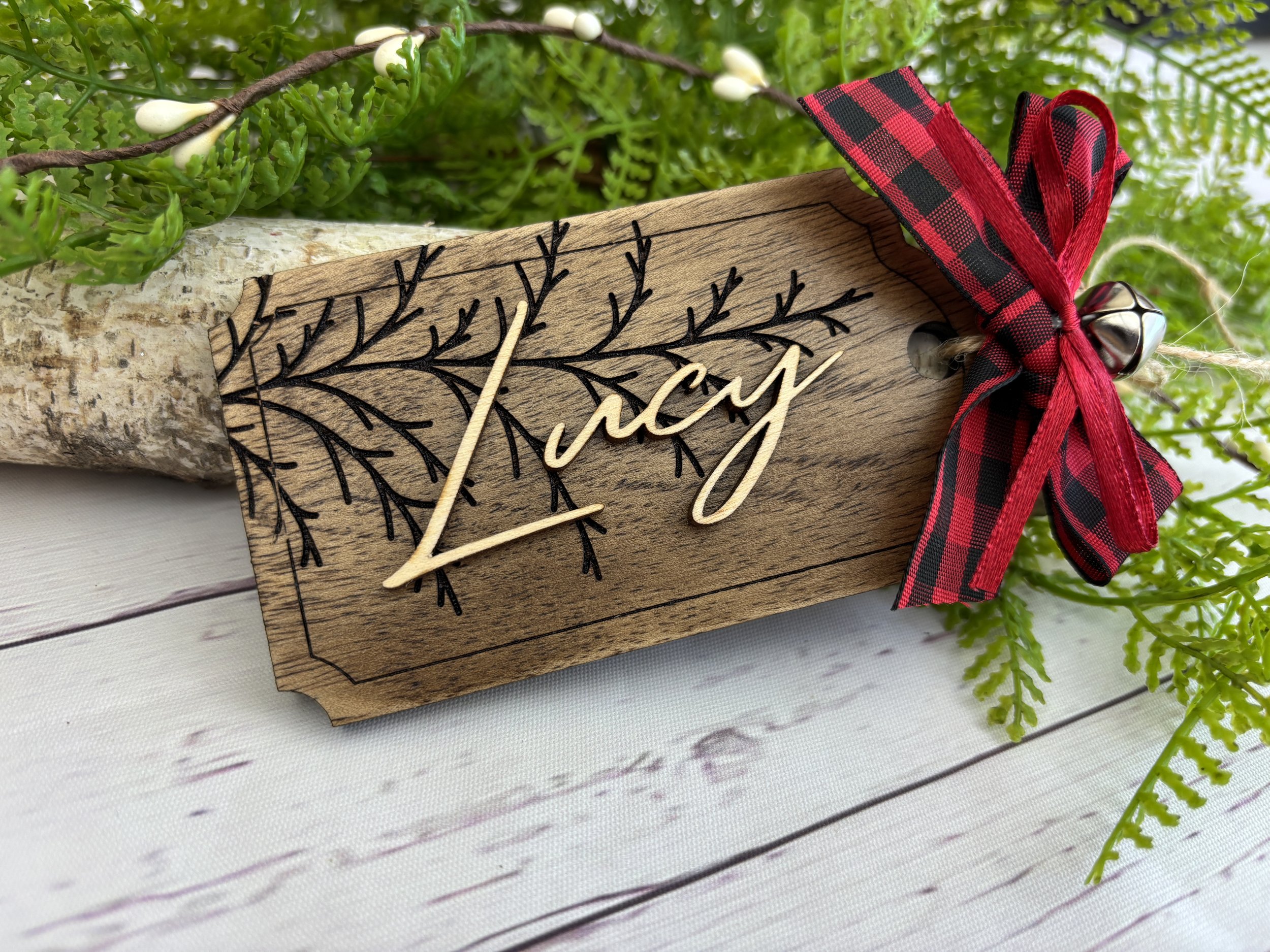Personalized Wooden Stocking Name Tags, Personalized Christmas Tags, Woodland Christmas Decor
