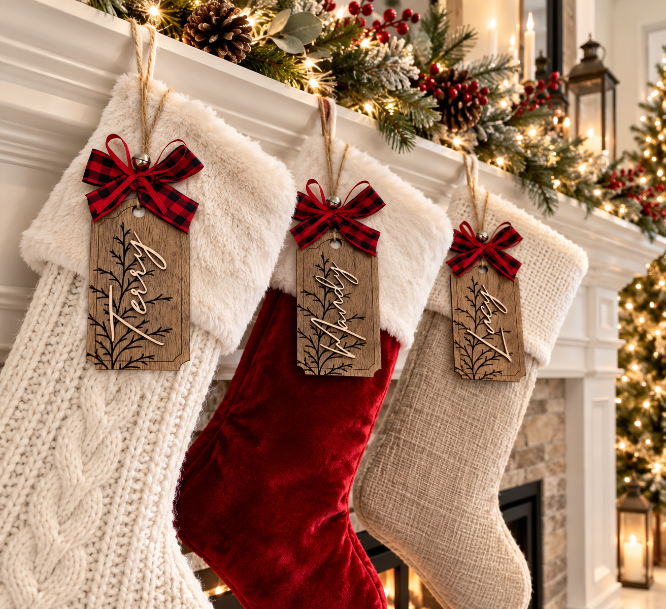 Personalized Christmas Stocking Mantel.png