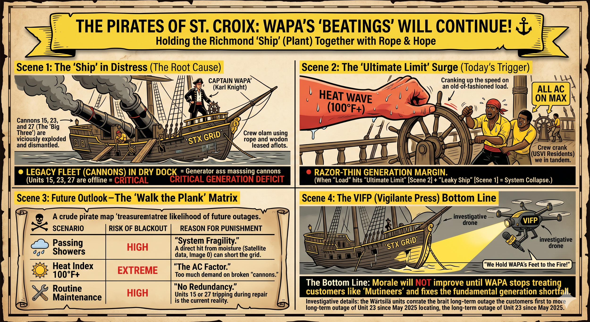 The Pirates of St. Croix: Why WAPA’s 'Beatings' and Blackouts Will Continue