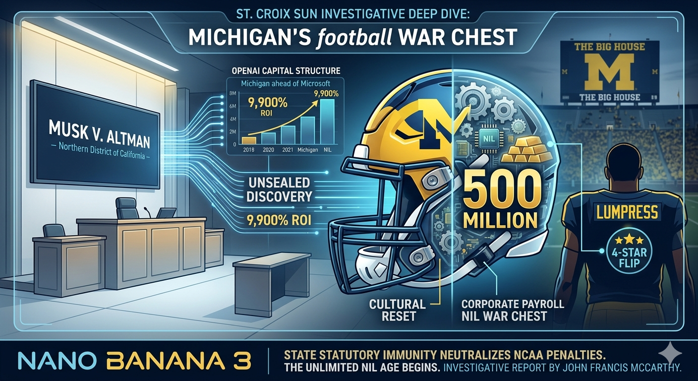 From Silicon Valley Dockets to the Gridiron: How Elon Musk’s OpenAI Lawsuit Exposed Michigan’s $2 Billion Football War Chest