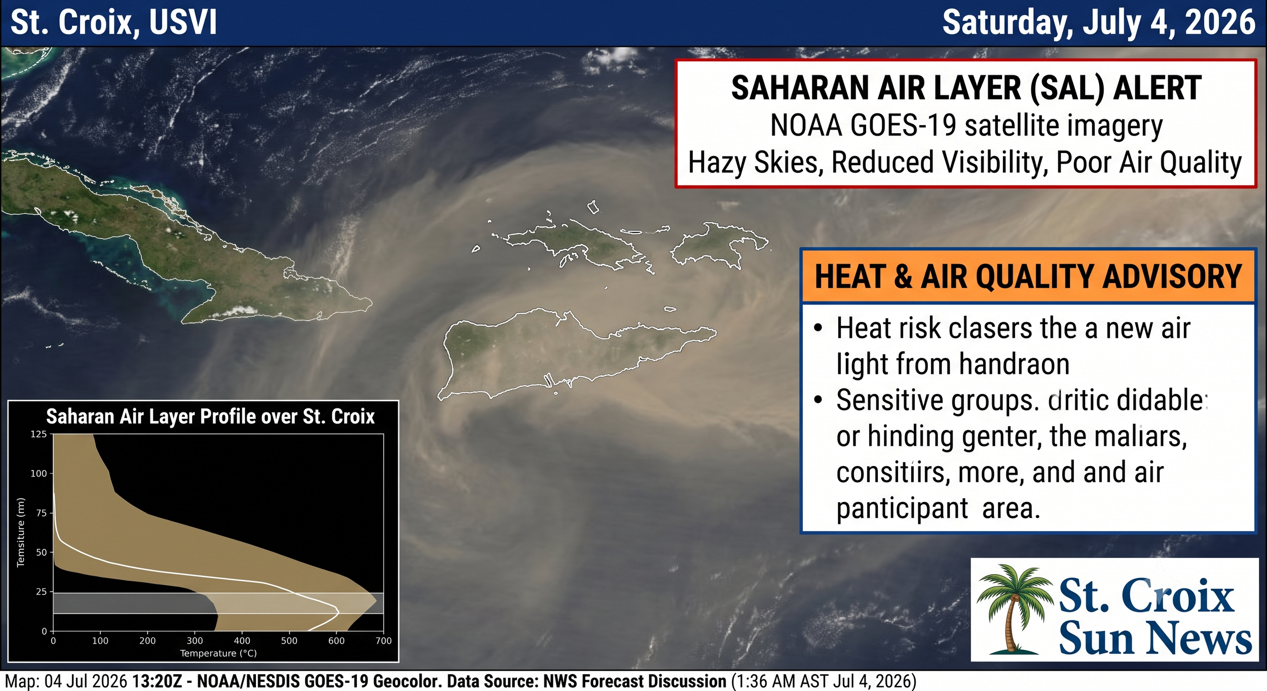 Saharan Dust and High Heat Dominate the Territory