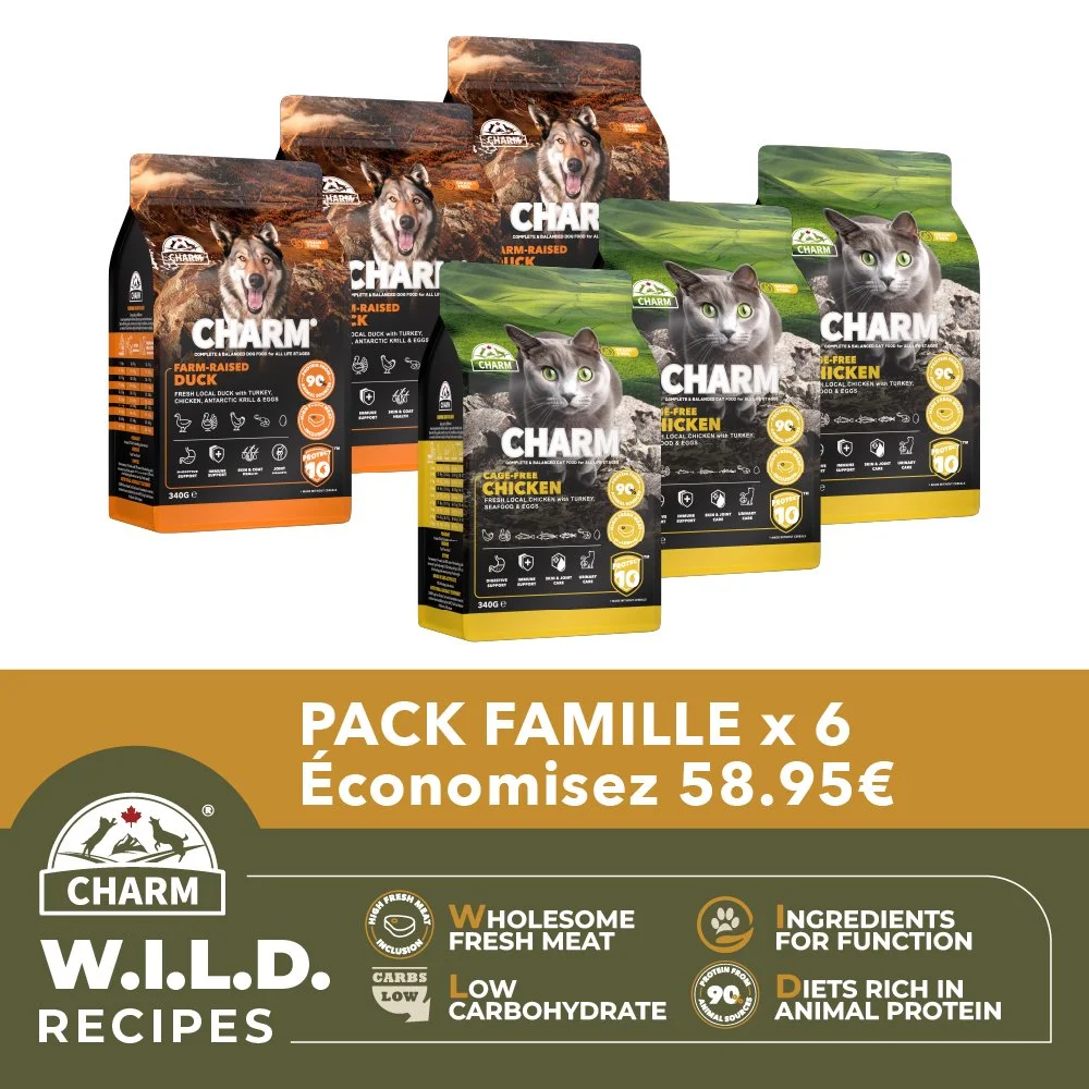 CHARM Pack Famille x6 (chat + chien, 340g) - Économisez 58,95€