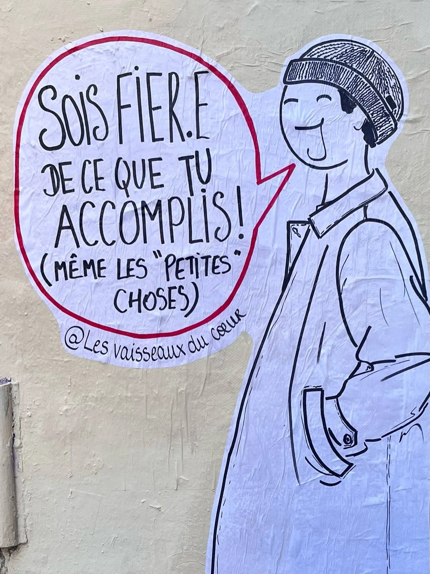 J&rsquo;ai affich&eacute; une illustration &eacute;ph&eacute;m&egrave;re dans la rue qui a un message &agrave; te transmettre aujourd&rsquo;hui ! ✨✨✨

#lesvaisseauxducoeur #streetartlille #artistelille #illustratricefran&ccedil;aise