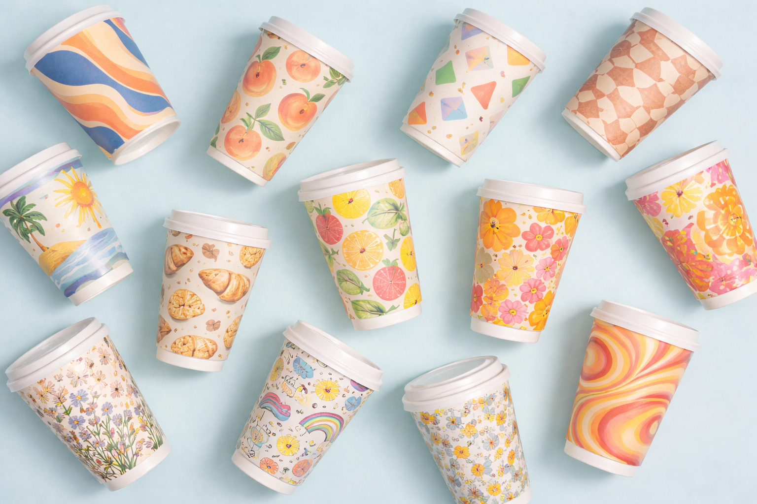 Custom printed coffee cups