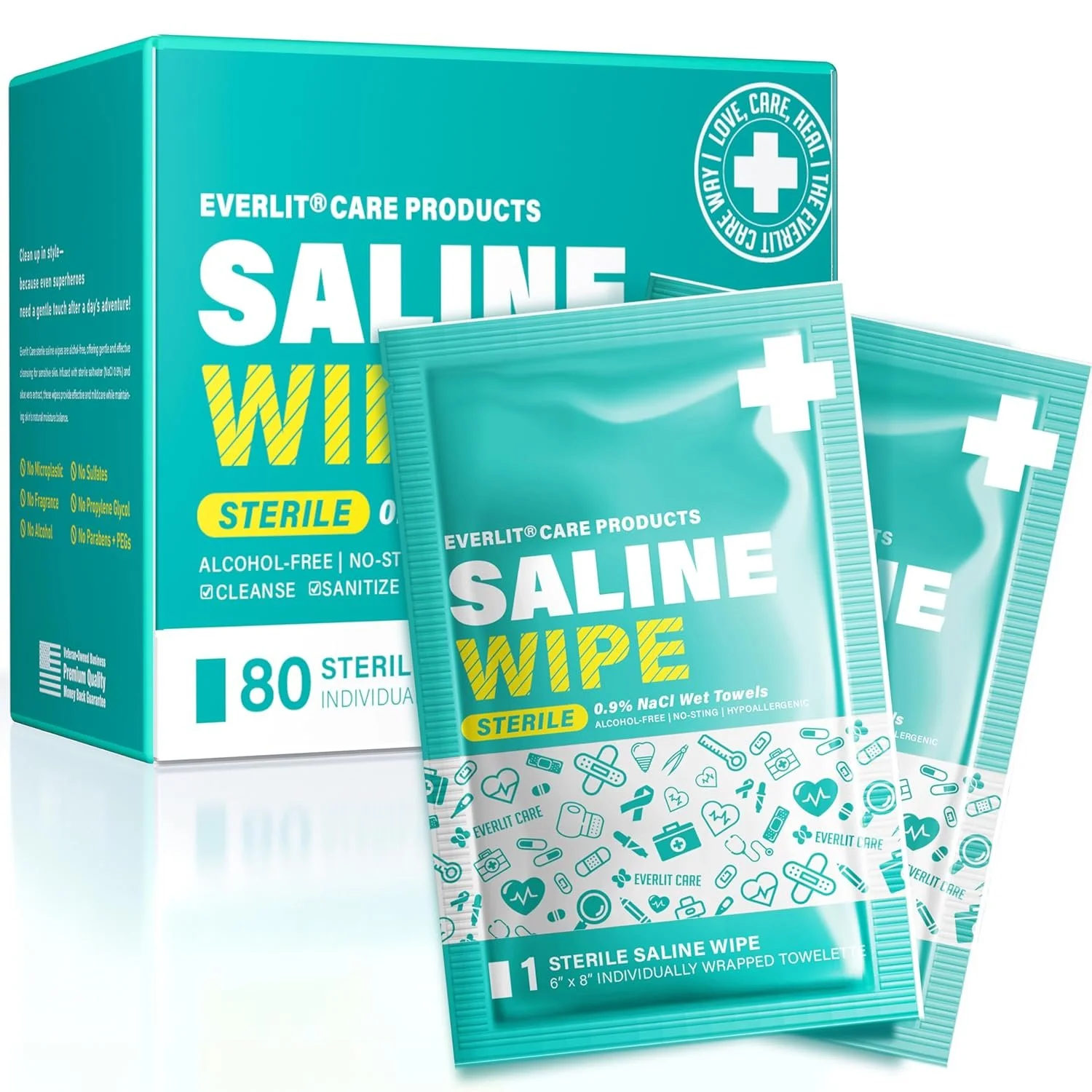 Saline wipes