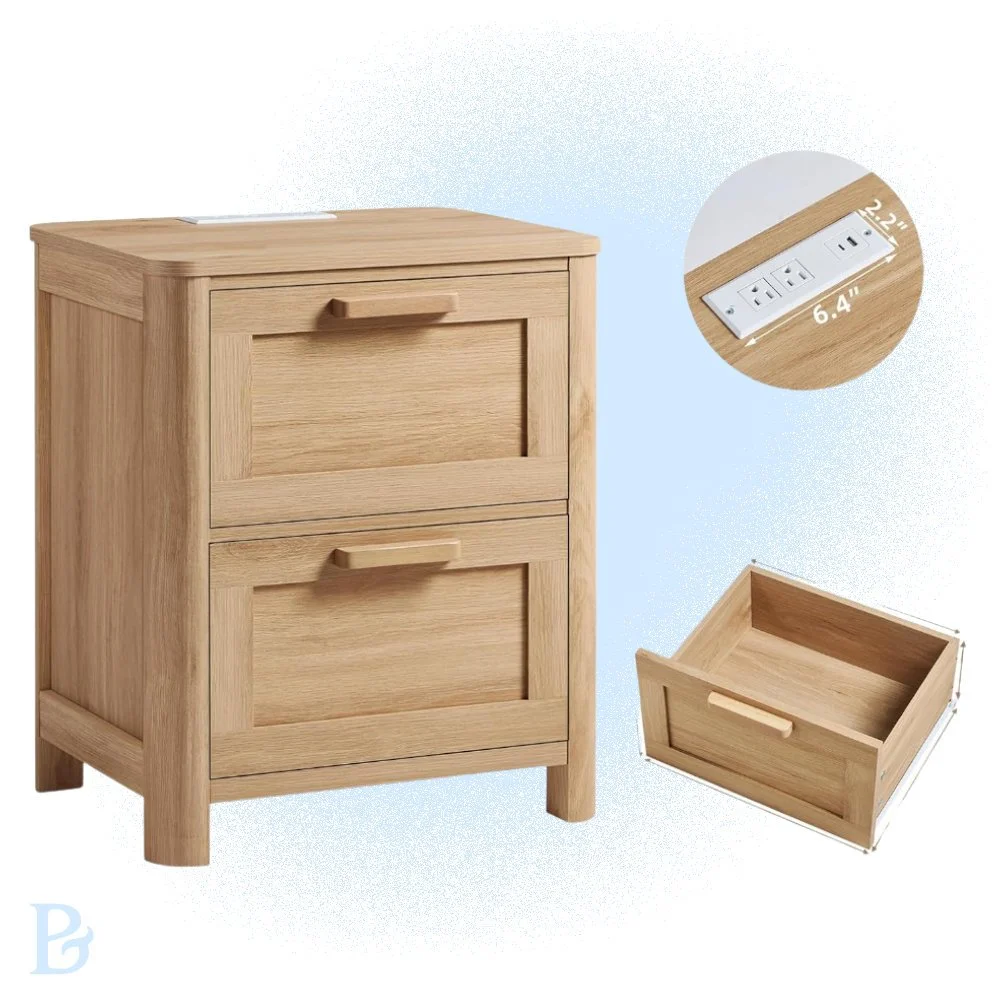 $$ Nightstand with Charging Station
