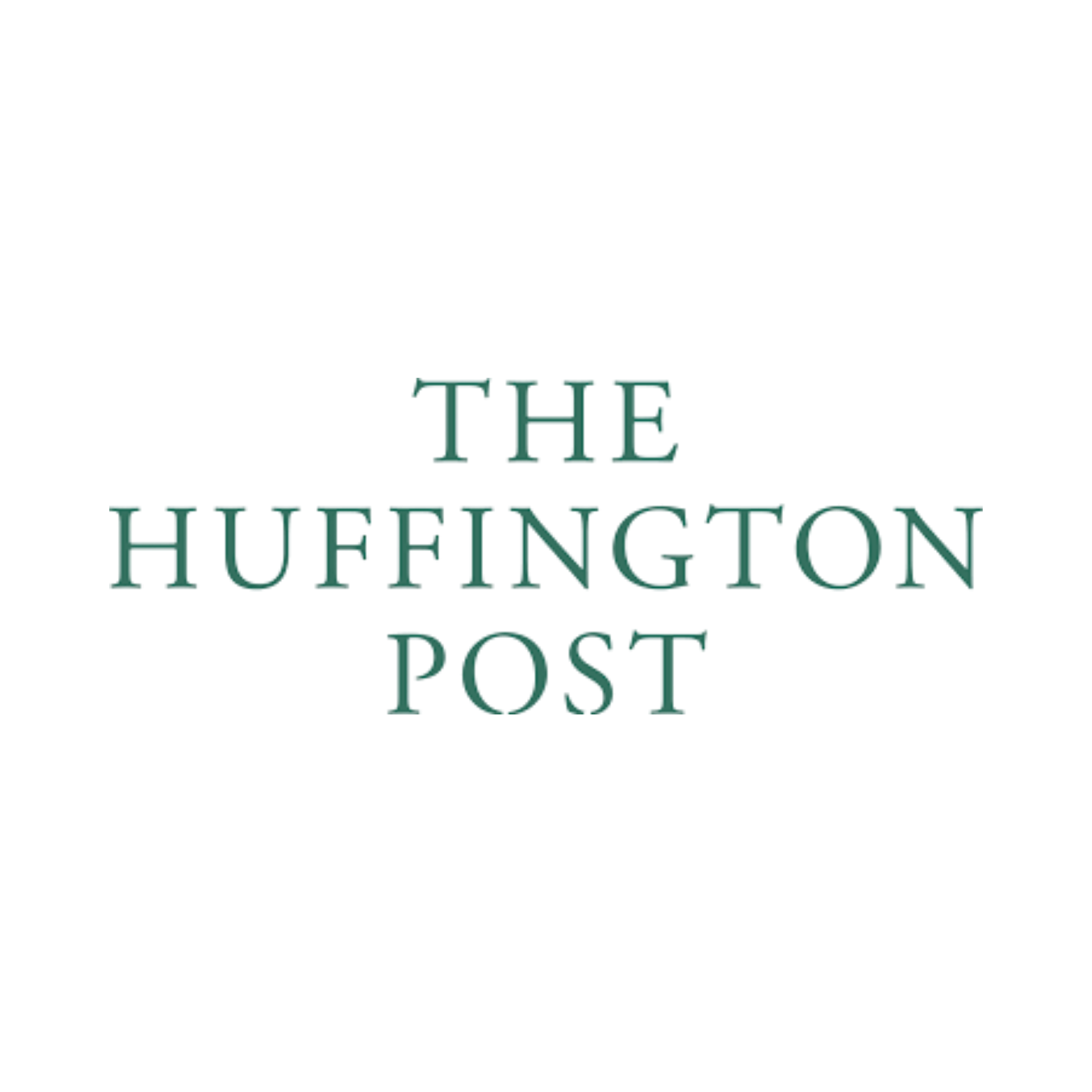 Logo of The Huffington Post with green text on a black background.