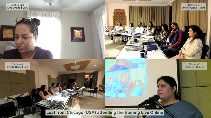 a snapshot of Live Online training in progress