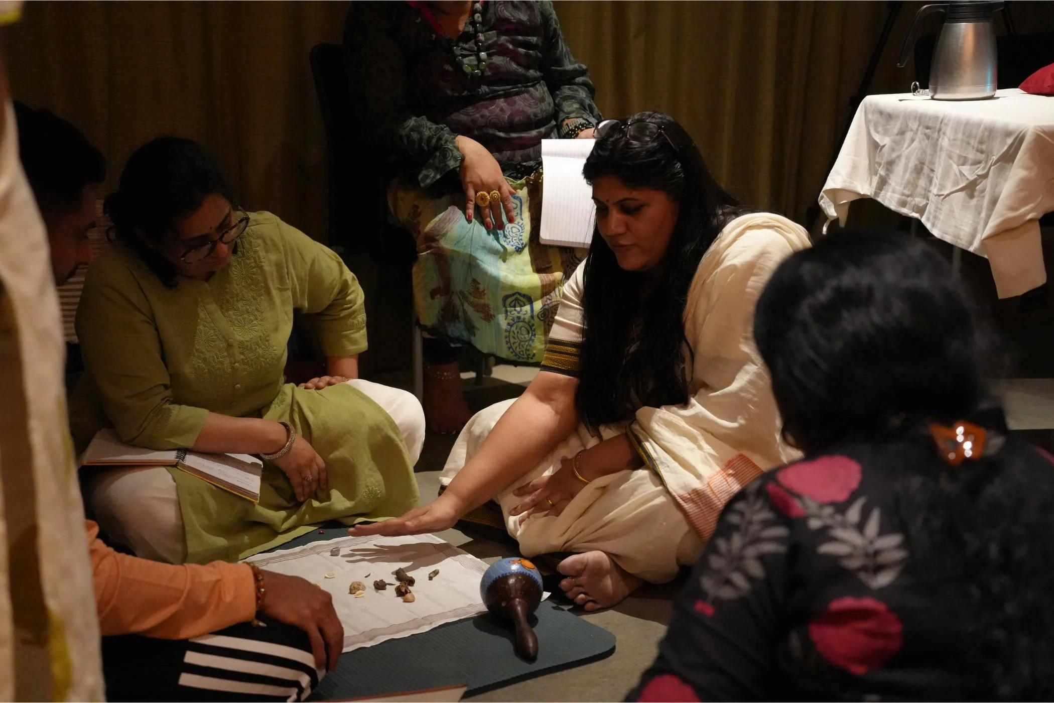 Dr Rashhi Sharma guiding a shamanic consciousness training session in Bangalore