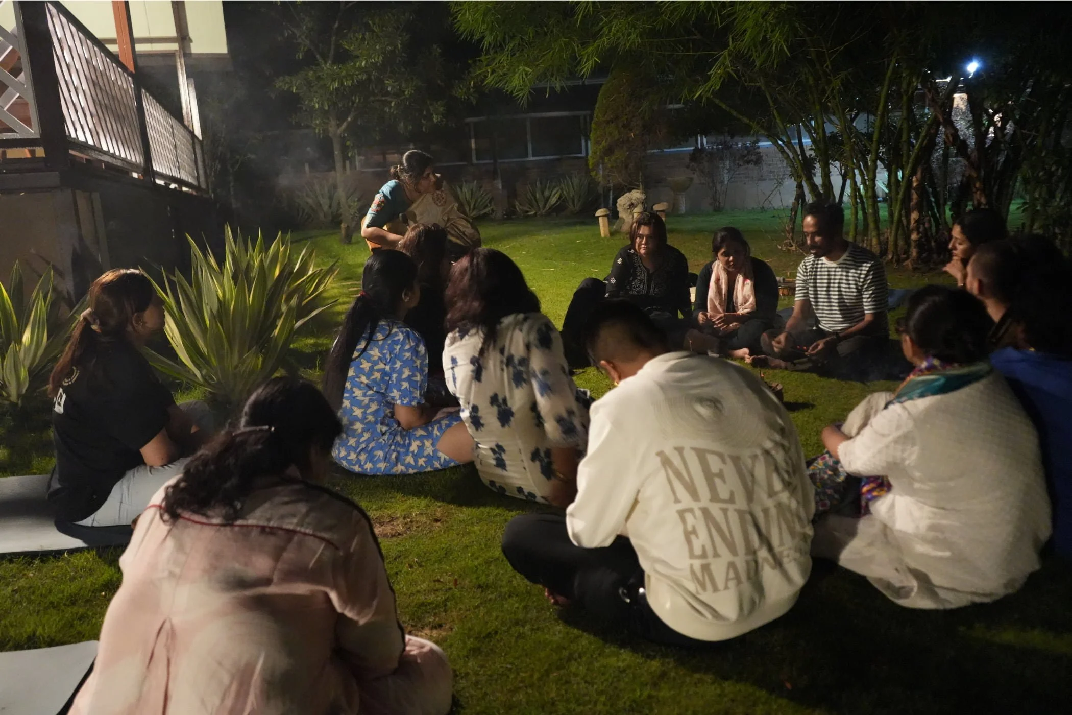 Shamanic ceremonial space prepared for deep inner healing and consciousness work