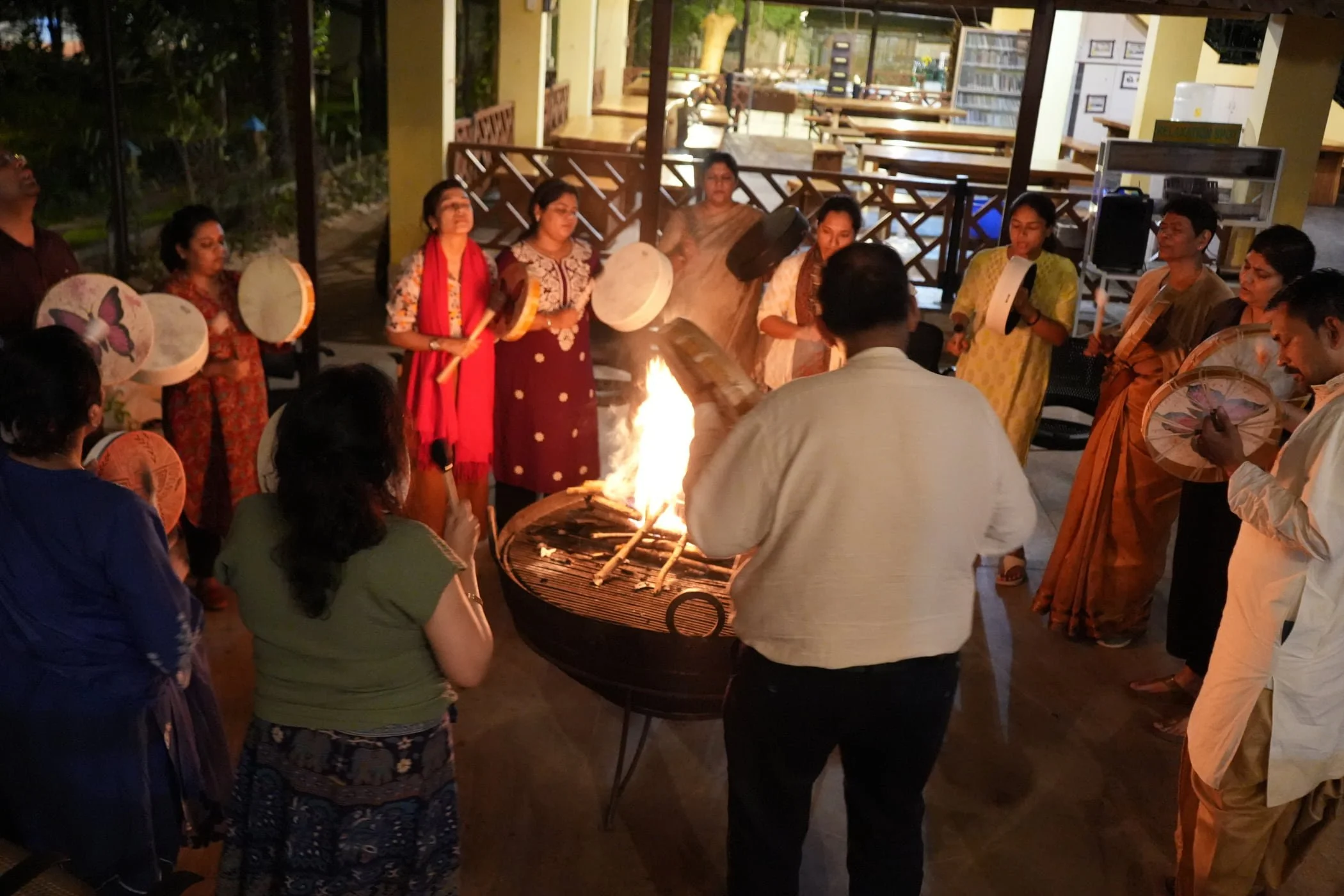 Shamanic ceremonial space prepared for deep inner healing and consciousness work