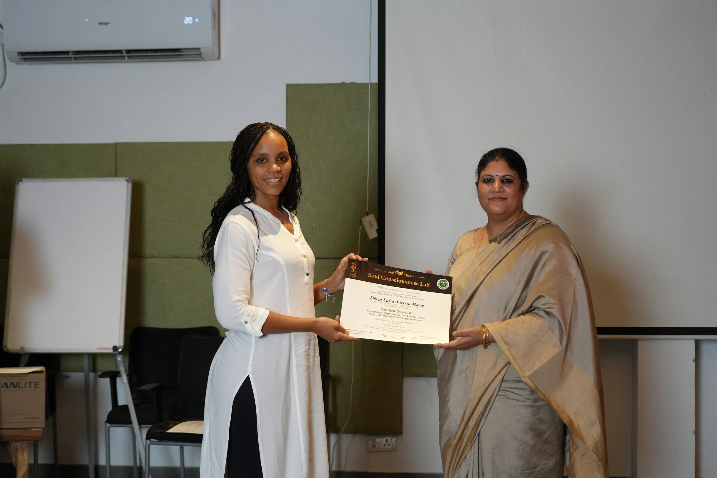 Doria from Mozambique receiving PLR certificate