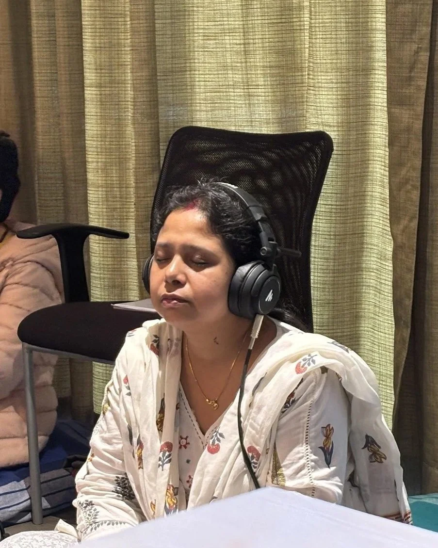 OBE participant listening to OBE musicOBE participant listening to OBE music