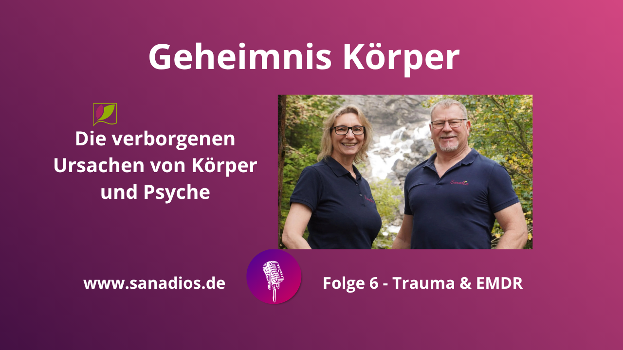 Podcast-Cover von ‚Geheimnis Körper‘ mit Claudia Hahn-Sauren und Norbert Sauren zum Thema Trauma und EMDR sowie den Zusammenhängen von Körper und Psyche.