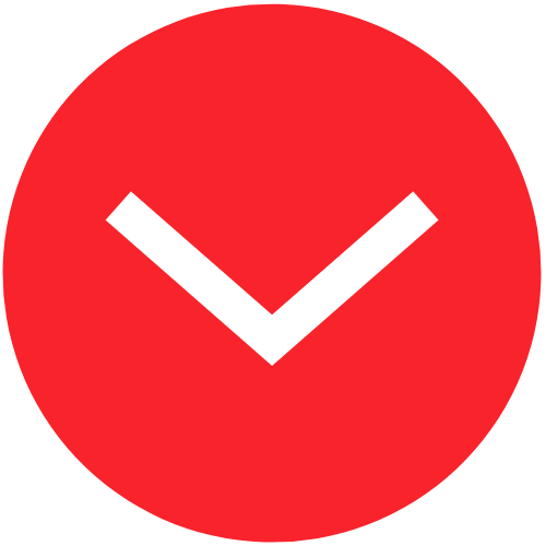 Red circle with a white downward pointing check mark