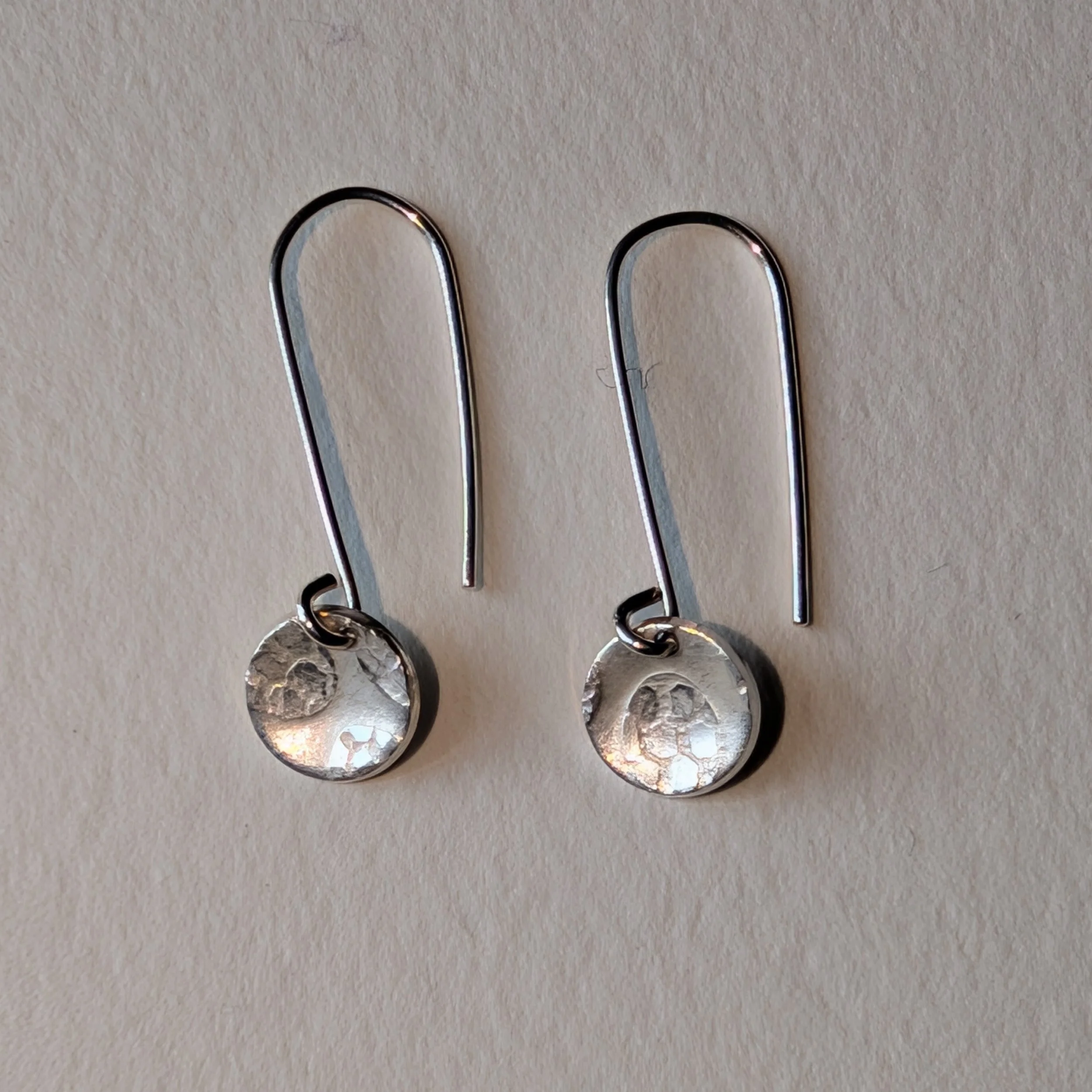 Wee textured, concave drop earrings.jpg