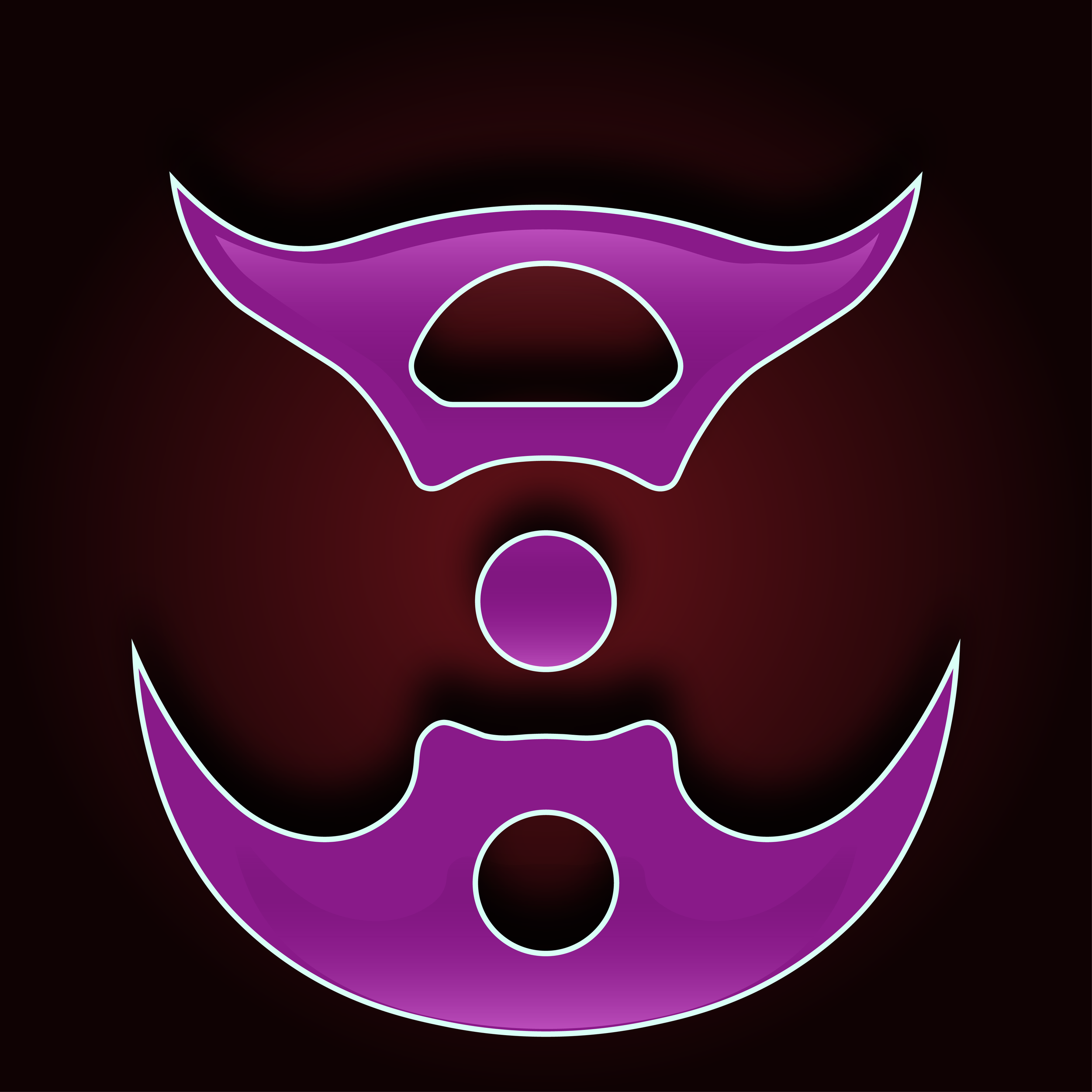 Minimalist Logo of two "D" letters in shapes of a guillotine blade and knuckleduster 