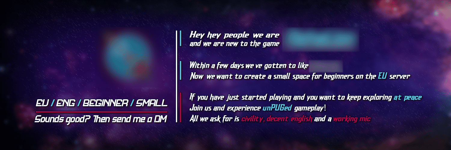 Community recruitment poster for the Co-op Online game Fellowship