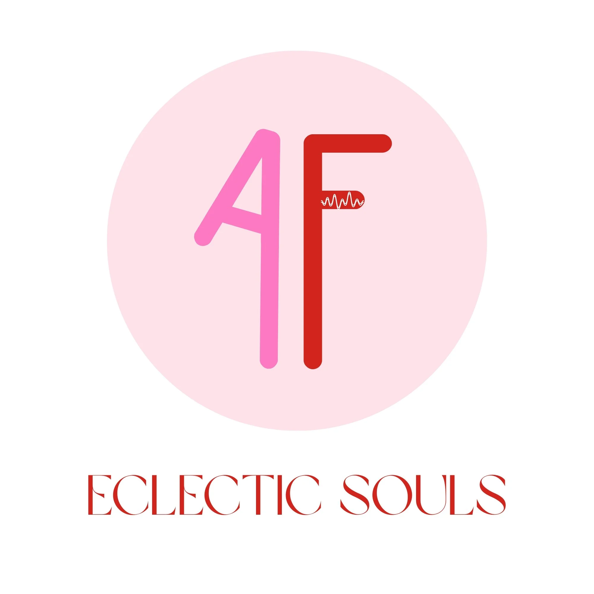 Text reading 'ELECTIC SOULS' with stylized pink and red letters and a pink circle background.