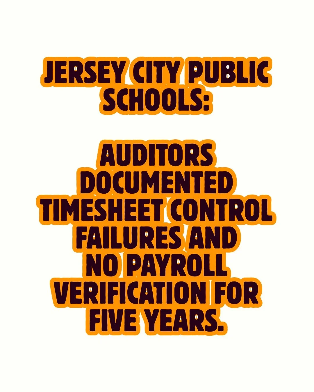 Five years. No payroll verification.

The FY2024 audit also found missing timesheets, incorrect overtime, an unauthorized stipend, and a director approving their own time reports.

Source: Auditor's Management Report FY2024, Findings 2024-3 and 2024-