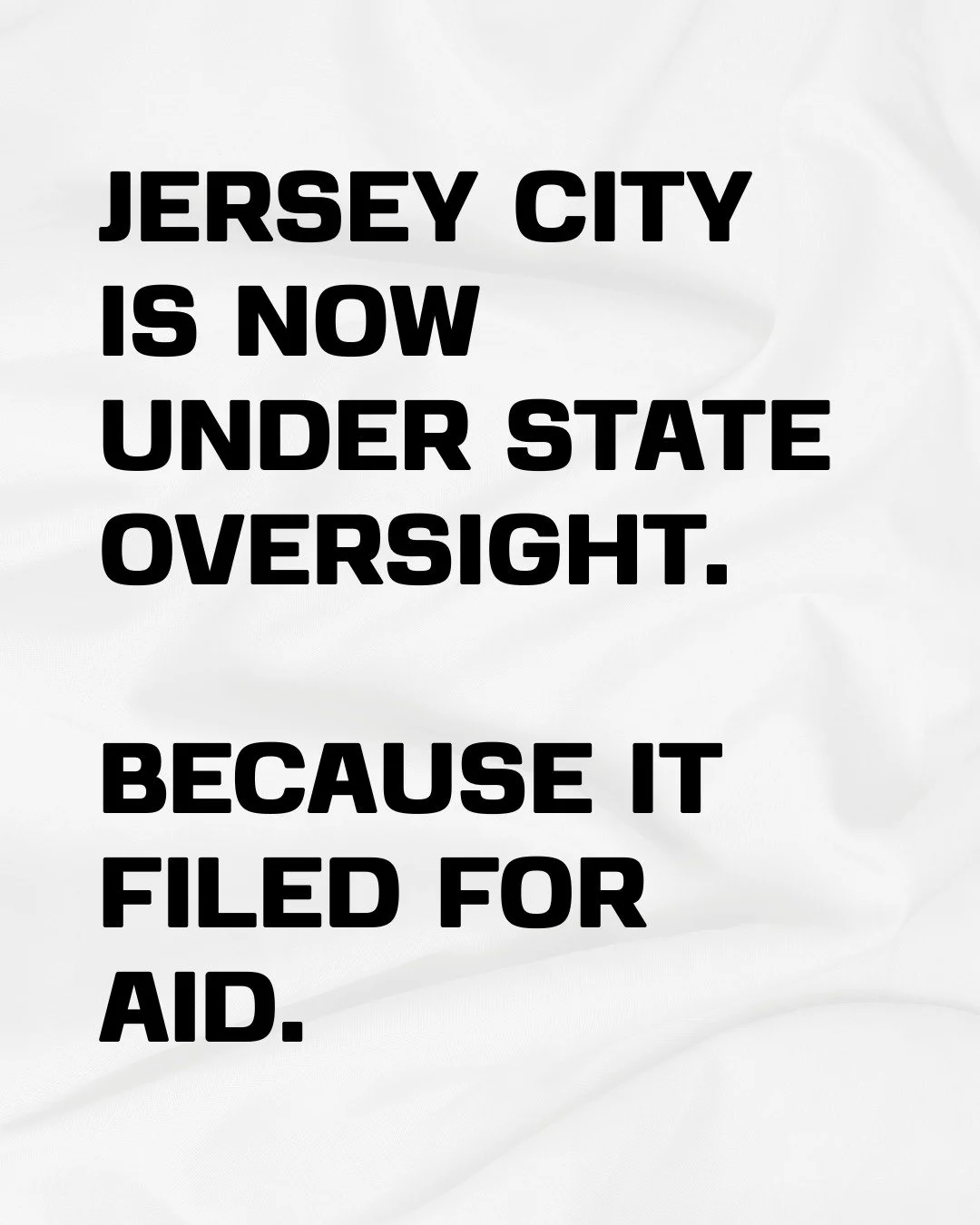 Jersey City filed for $100M+ in state aid last week. That filing triggered state oversight immediately, before any money is awarded.

Every hire, contract, and redevelopment deal now needs Trenton's approval.

The application isn't public yet....