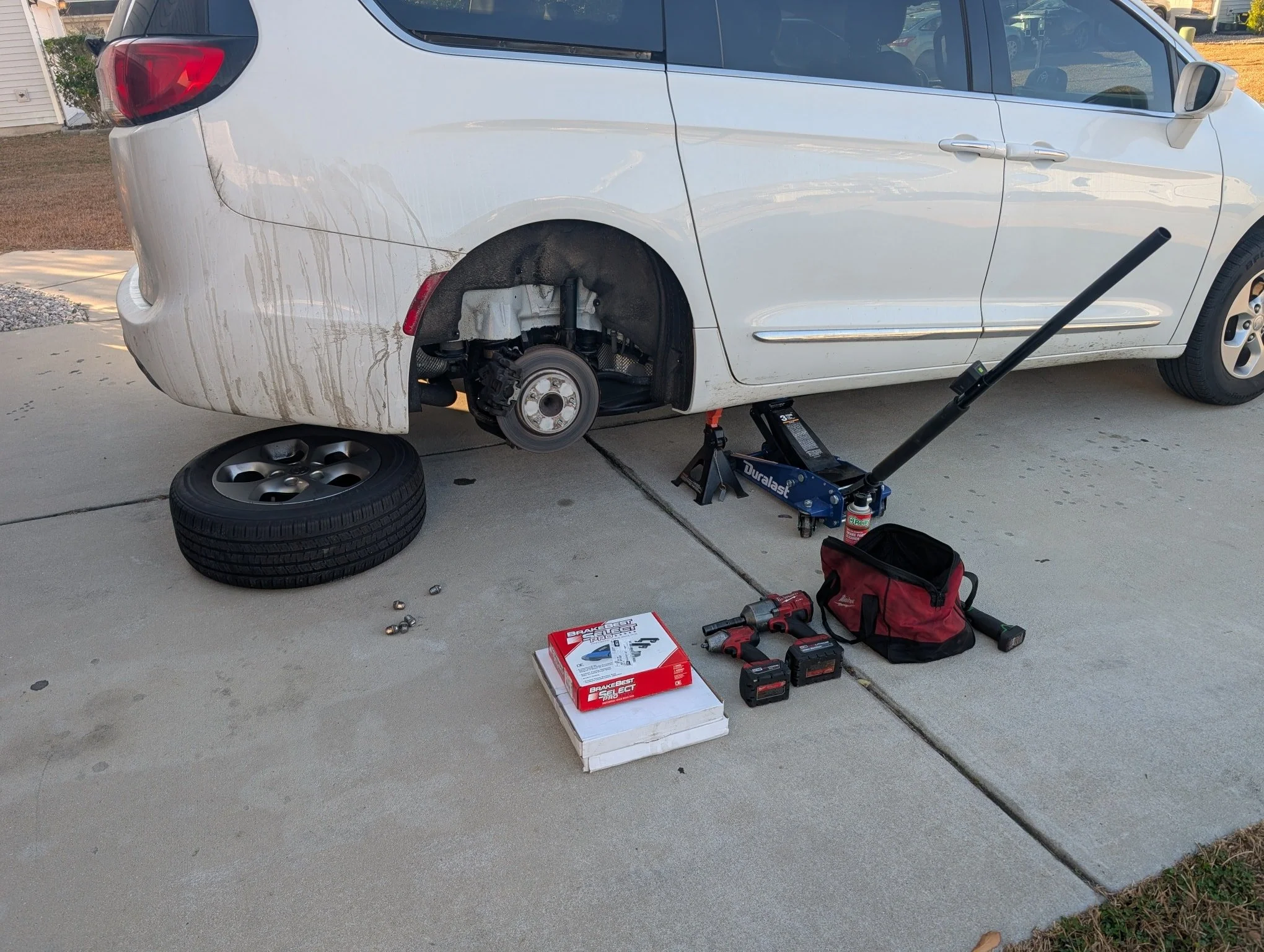 From screaking brakes to a smooth ride home from vacation, this Chrysler Pacifica calipers did not release after pressing the brakes. New caliper, pads and rotors got this ride back to new.