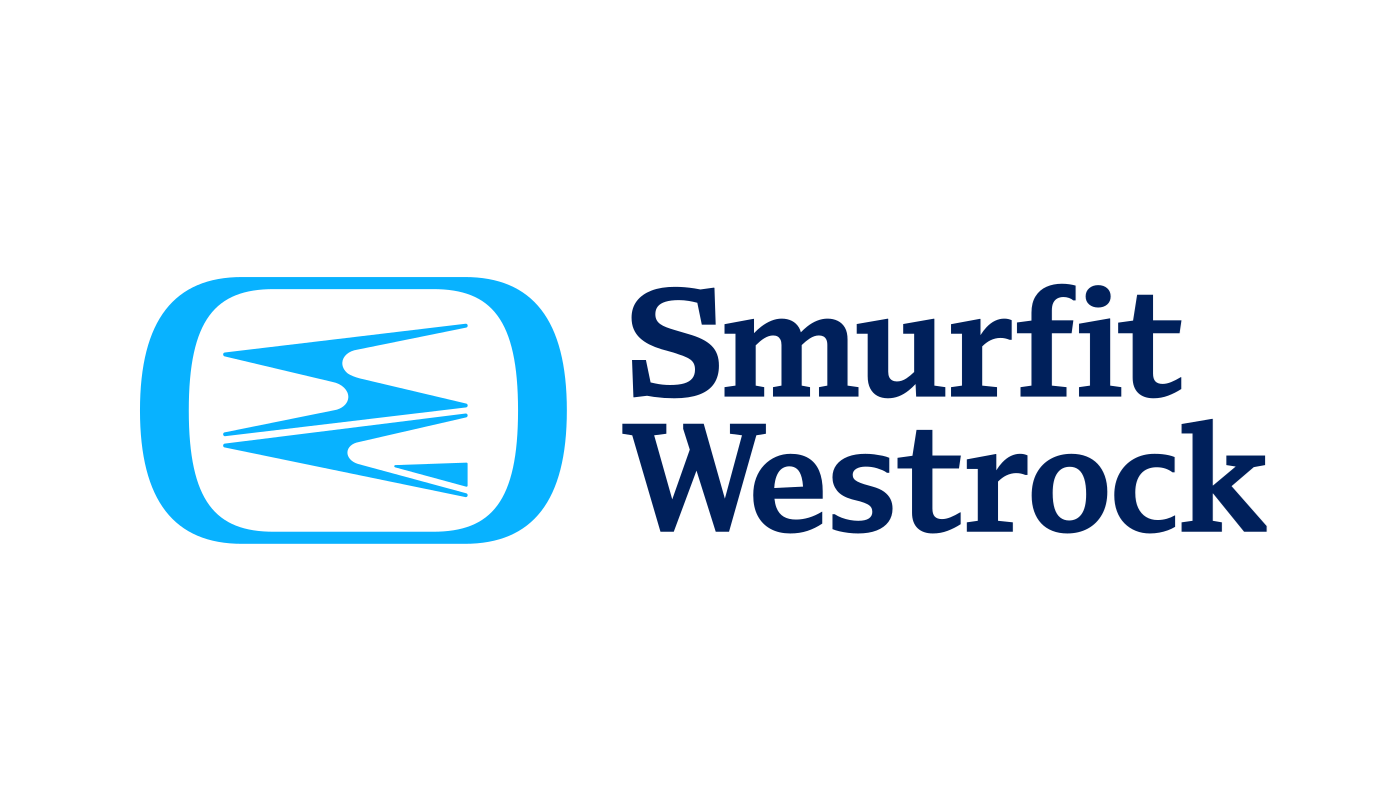 Logo with a blue television screen icon containing a stylized wave pattern and the text 'Smurfit Westrock' in blue. This is the logo for Smurfit Westrock.