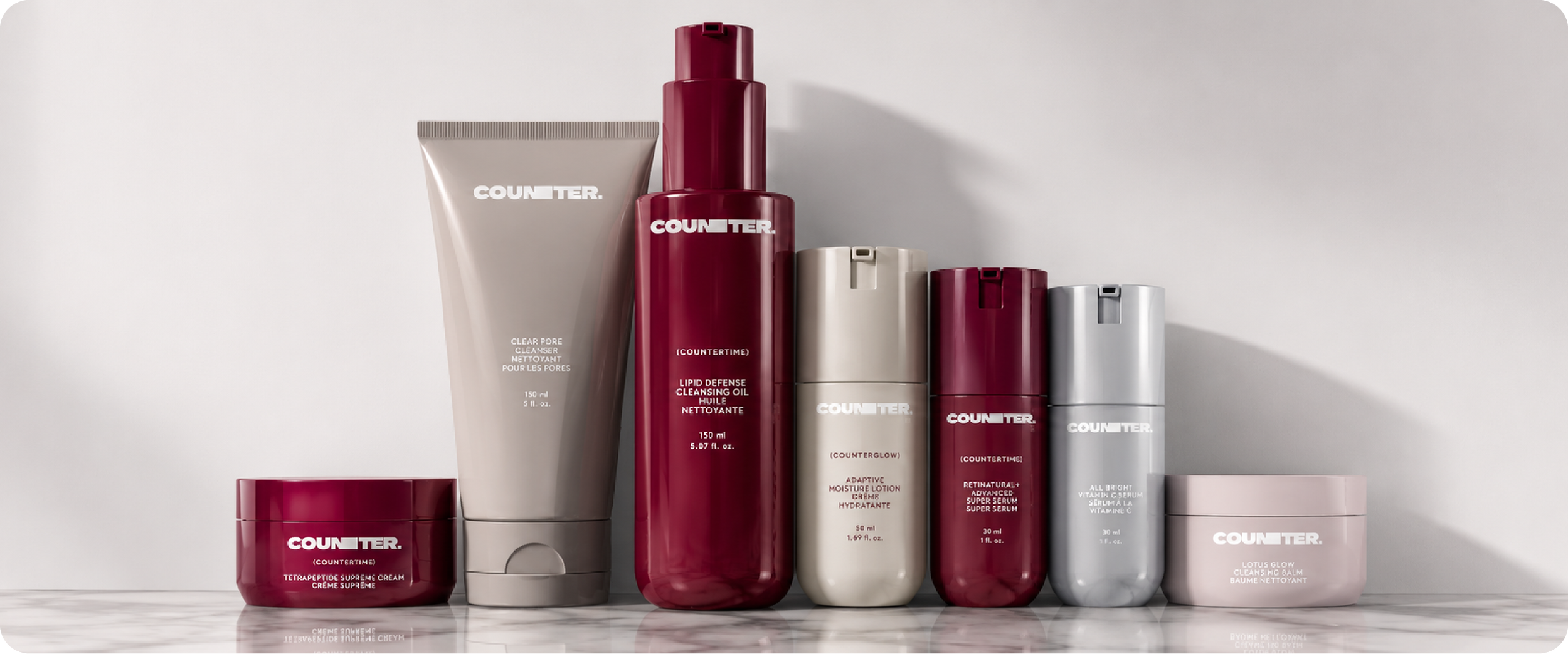 COUNTER clean beauty packaging production relaunch by Established — print-ability™