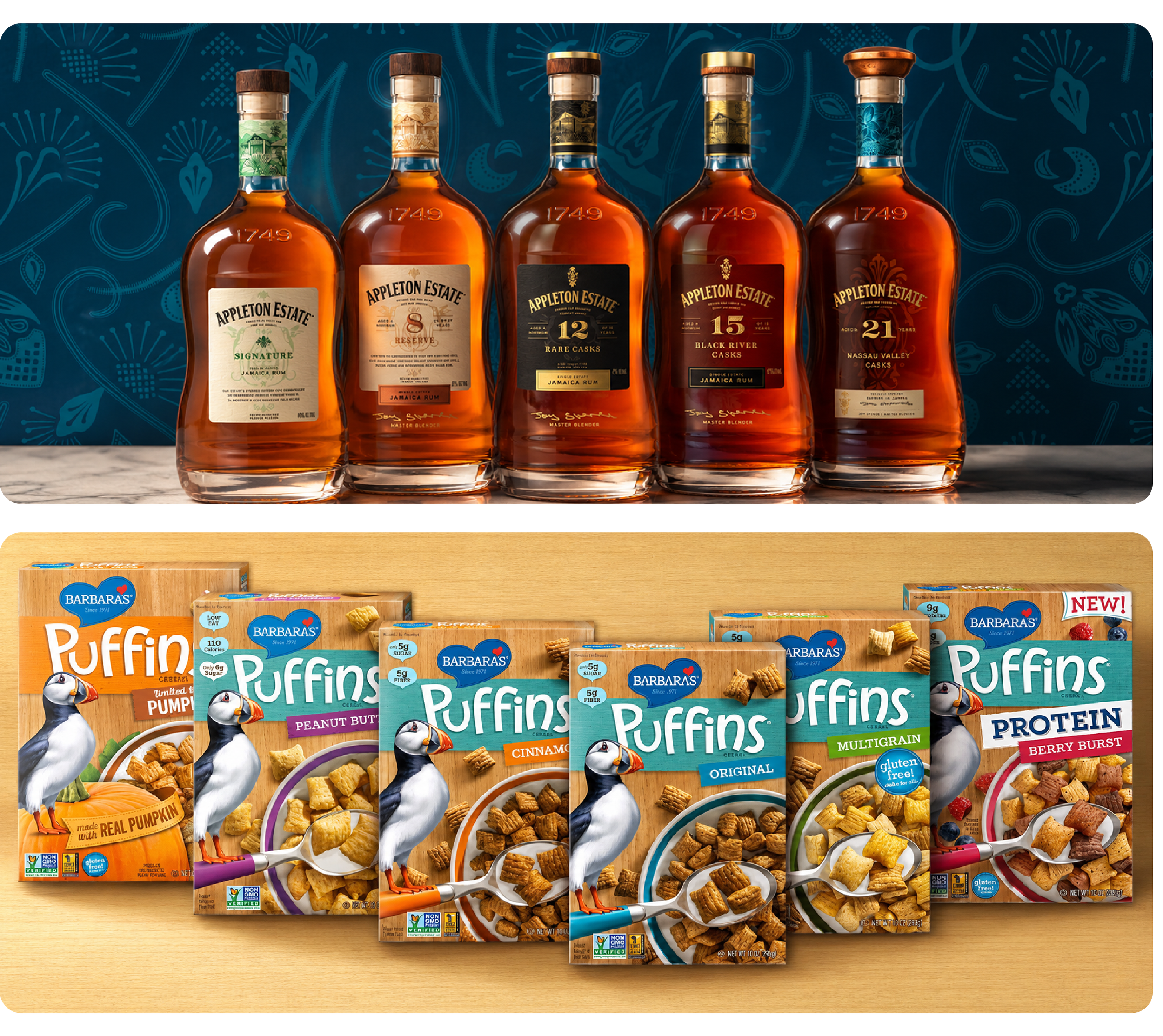 Packaging production for Appleton Estate rum by Campari Group and Barbara's cereals by Weetabix