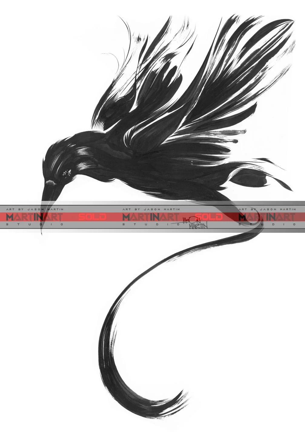 Crow ORIGINAL ART - Jason Martin - MartinArt Studio SOLD
