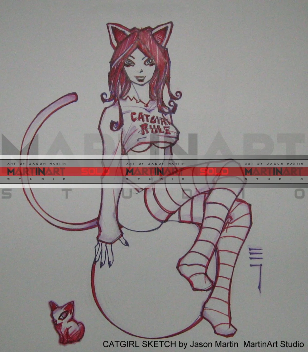 Catgirl Sketch 01 Art by Jason Martin - MartinArt Studio