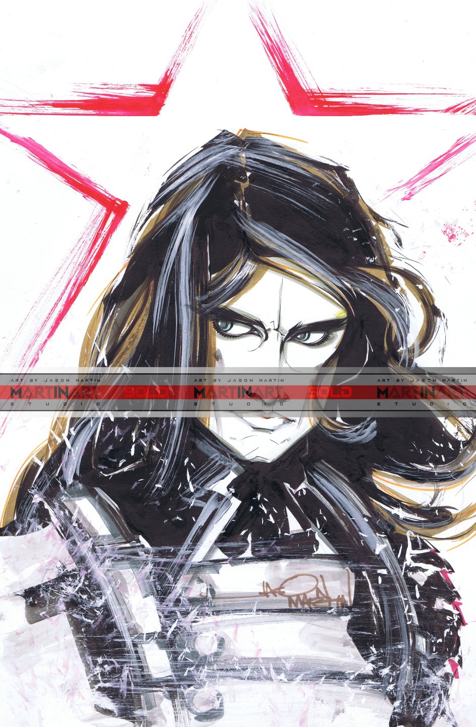 Winter Soldier Sketch - Jason Martin - MartinArt Studio SOLD