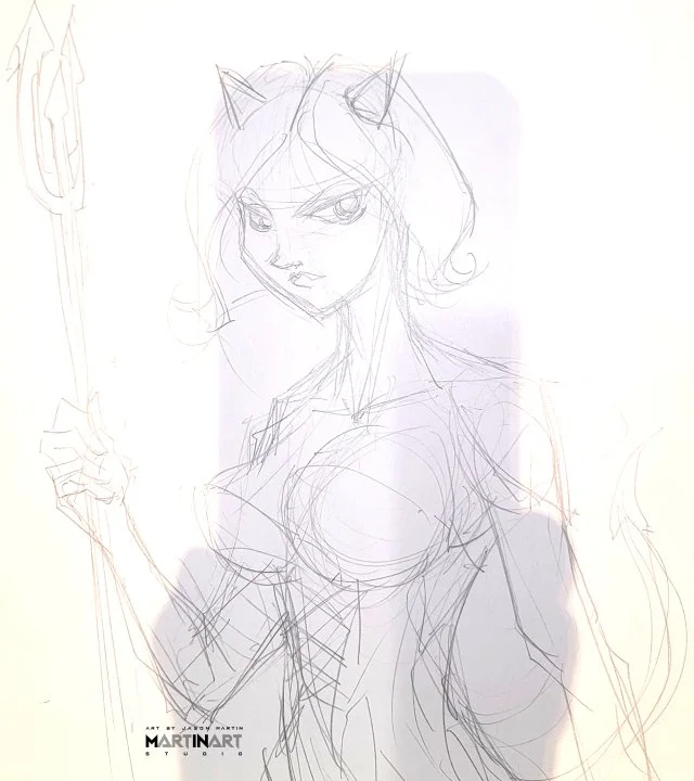 Devil Girl Sketch PRE - Jason Martin - MartinArt Studio SOLD.jpg