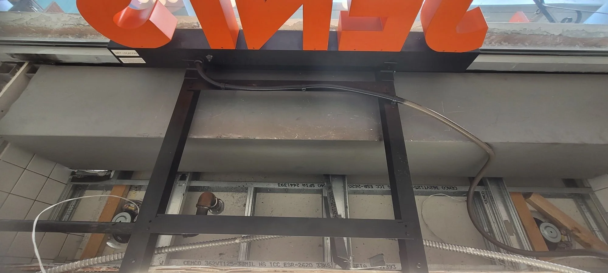 installation of a new set of architectural channel letters. Design is unique using Edison bulbs with LED for a retro look in Los Angeles, ca.