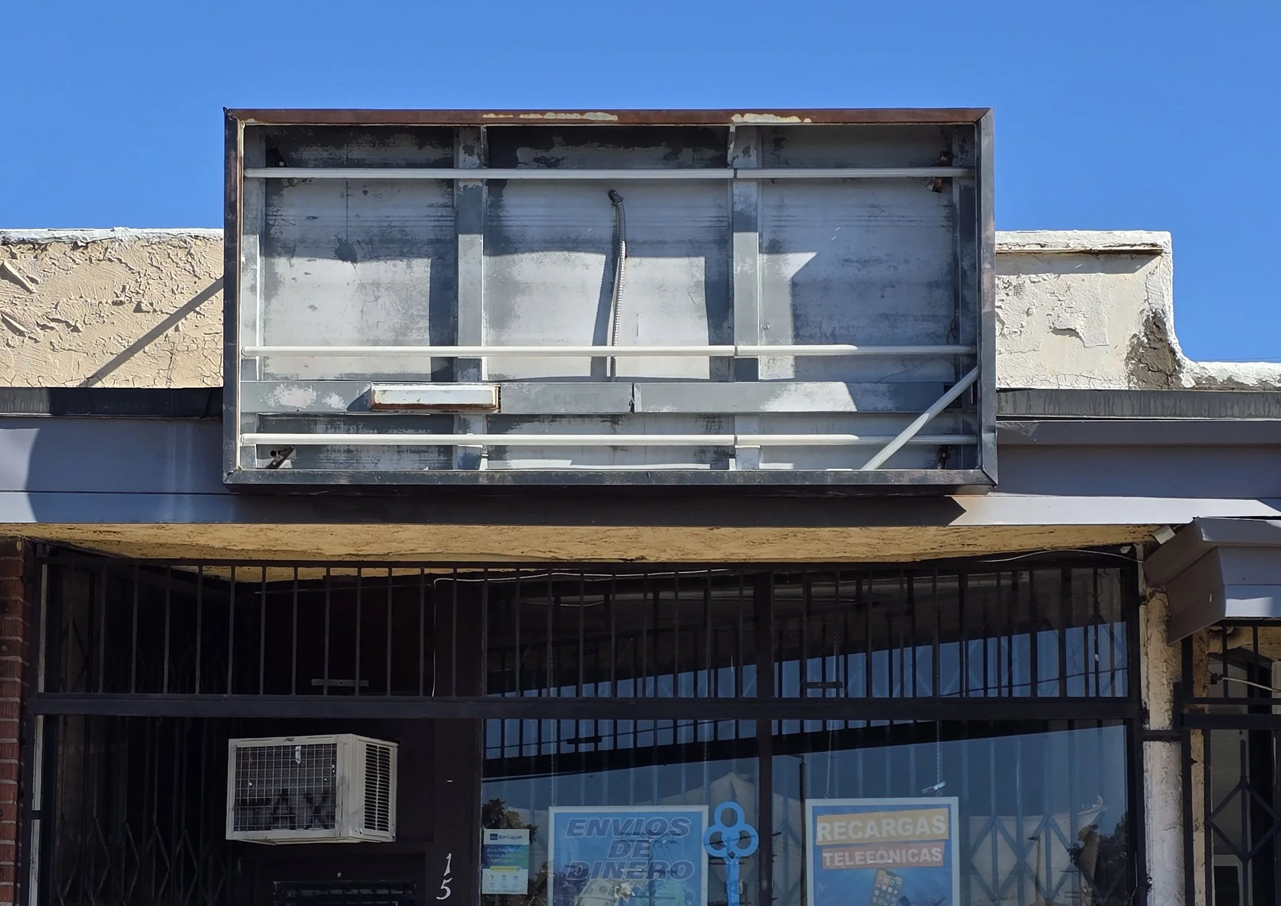 repair, repaint, and reface cabinet sign, including upgrade to LED lighting and remove h.o. lamps before Los Angeles, Ca.