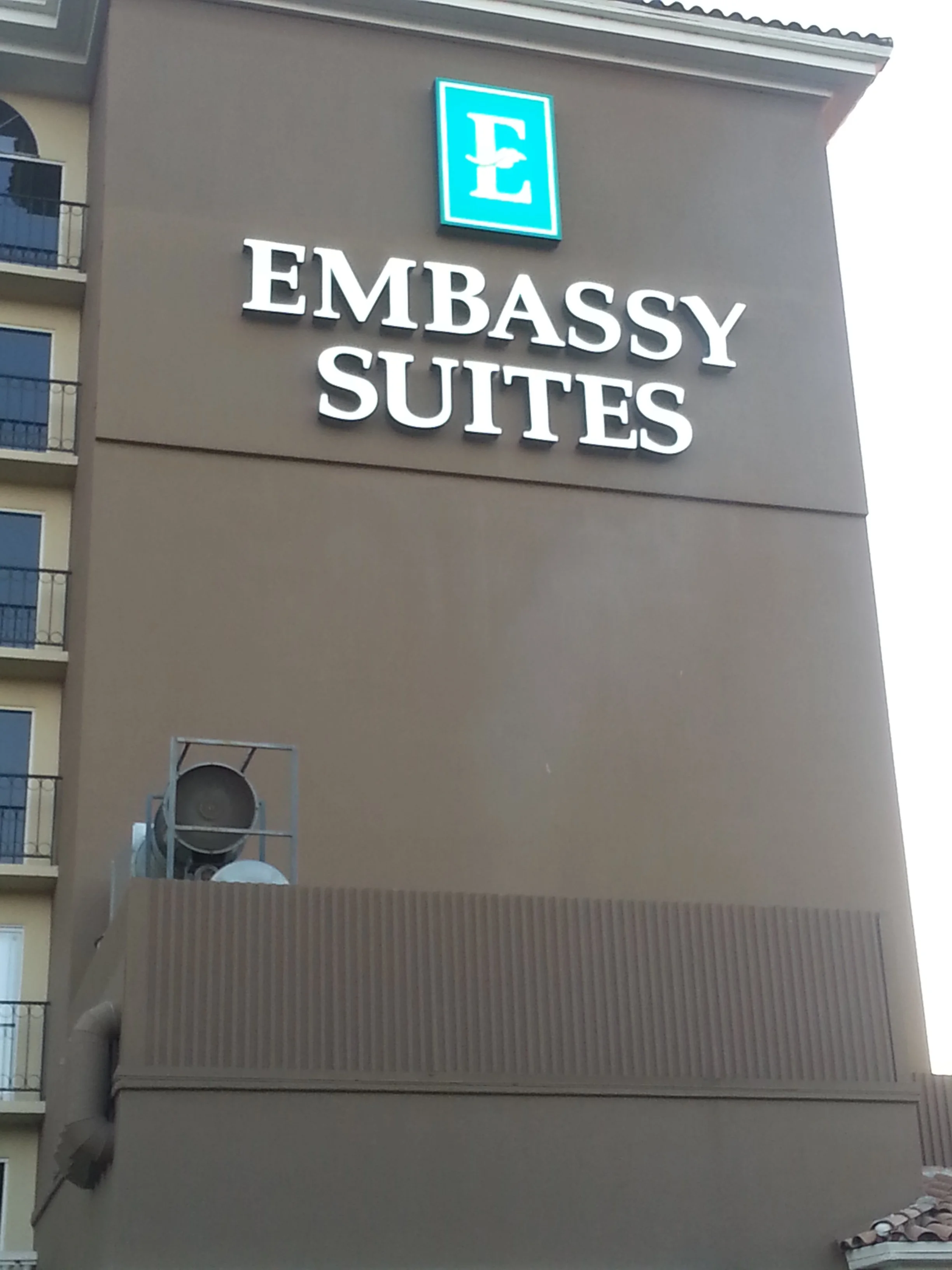 Large letter branding with high reach equipment in Los Angeles, Ca.