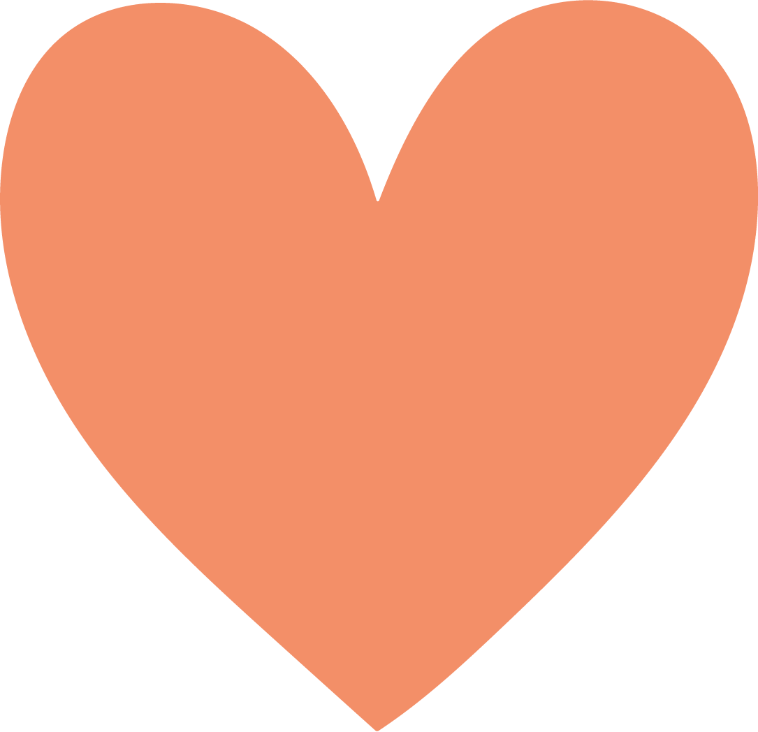 A large, plain orange heart symbol.