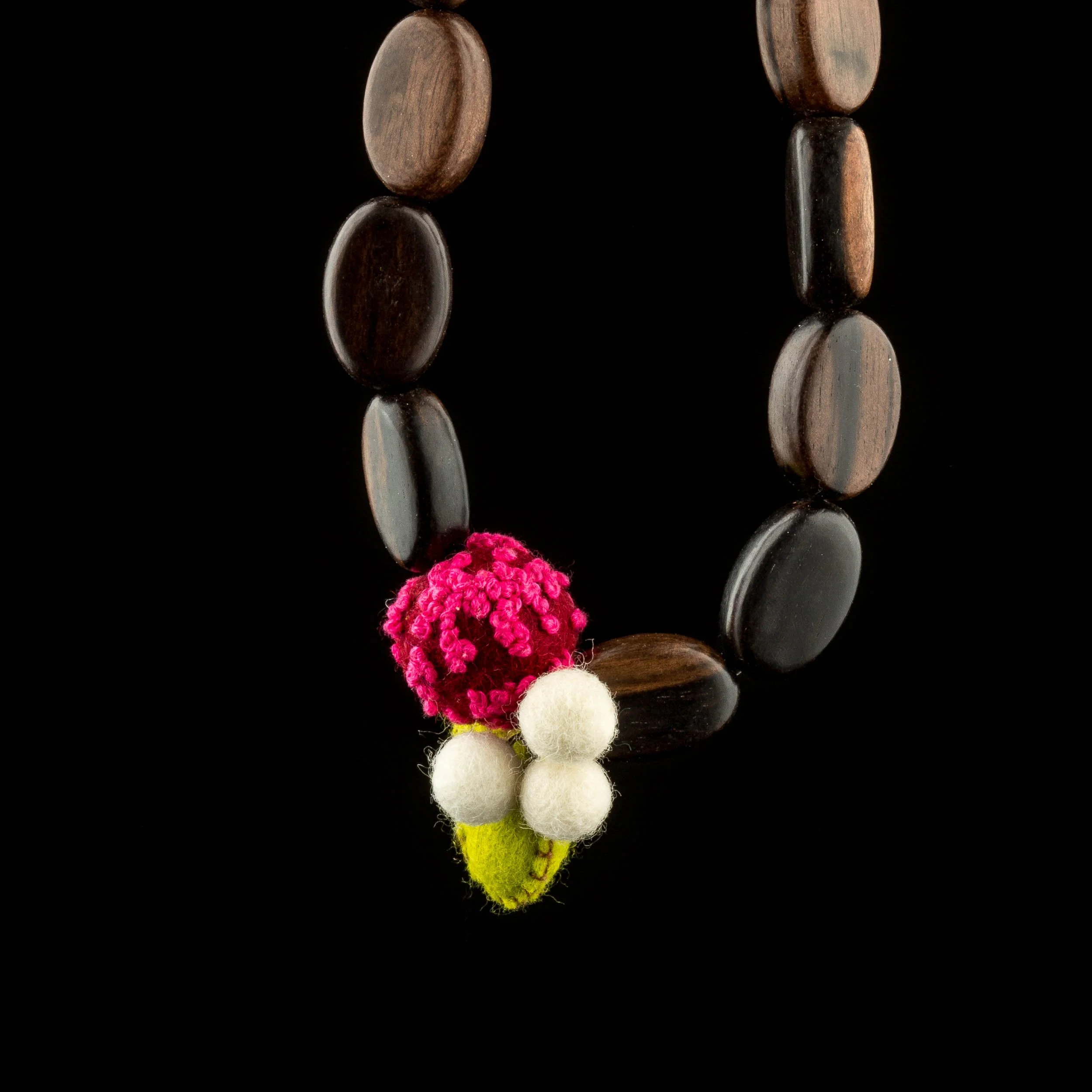 Wood Bead Necklace by KnitKnit