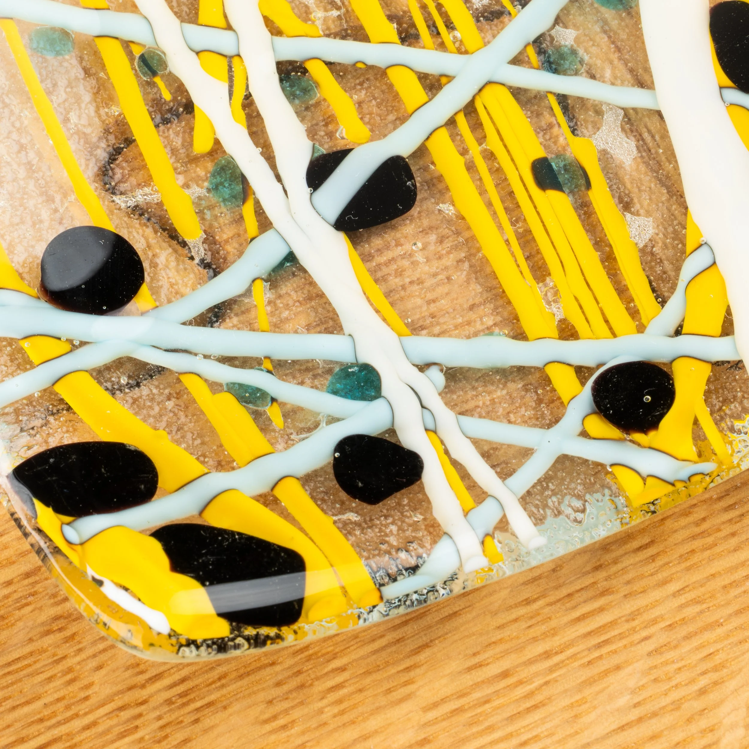 Dots abstract Square plate by Alfier Glass Studio-2.jpg