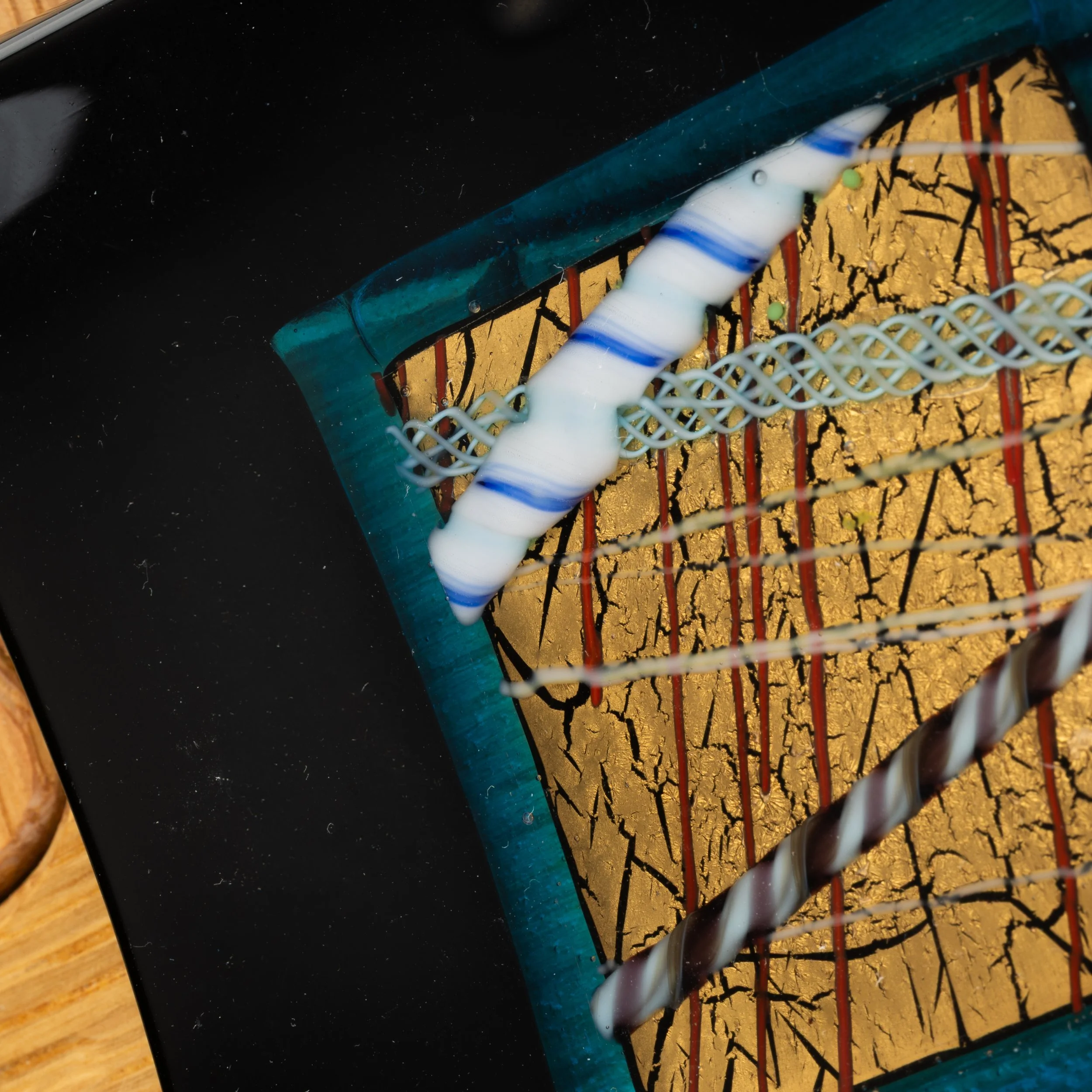 Dots abstract Square plate by Alfier Glass Studio-3.jpg