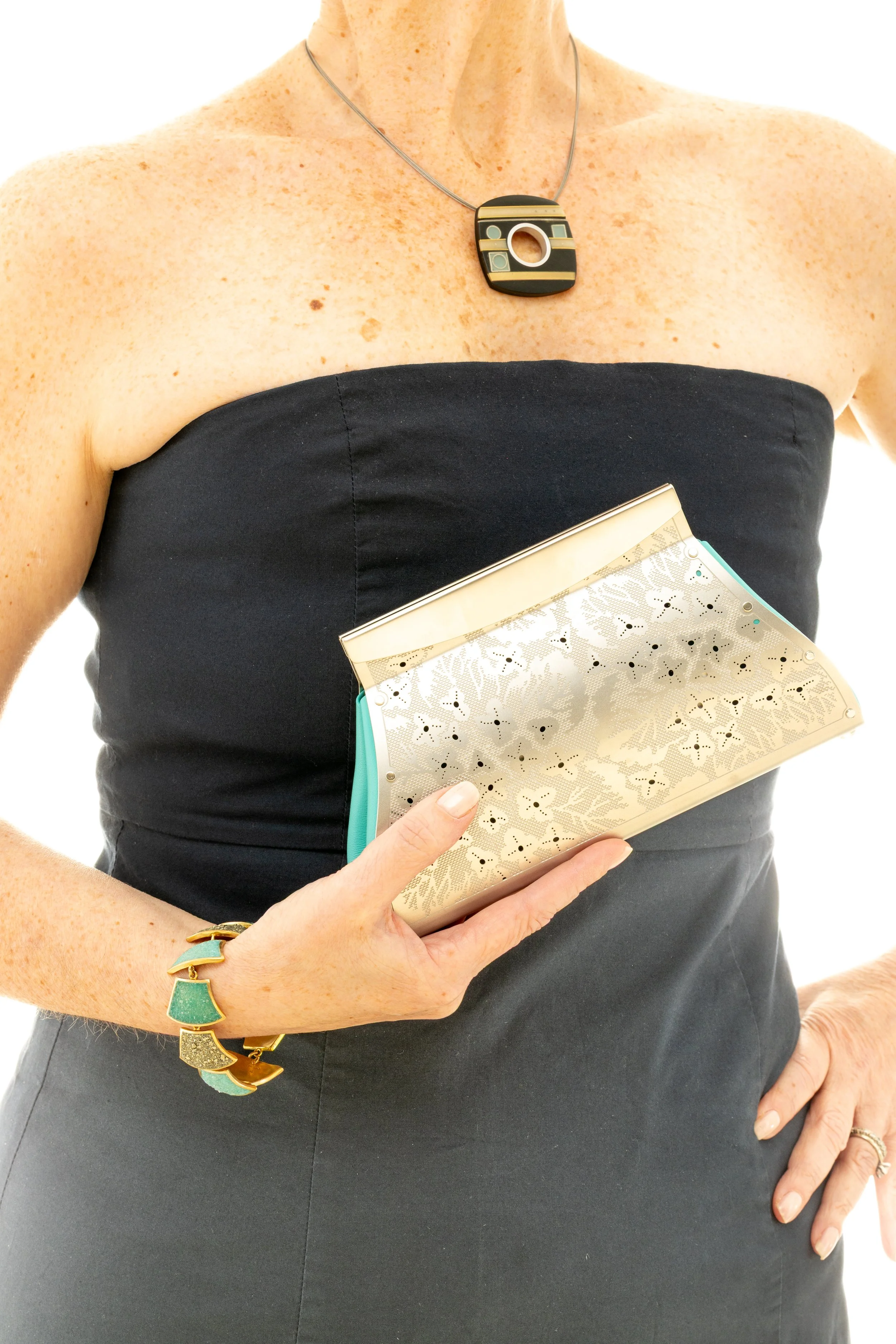 Fan Bracelet by David Urso, Nina Bar Canal Duo Necklace by Eileen Sutton and Boda Bag by Wedny Stevens .jpg