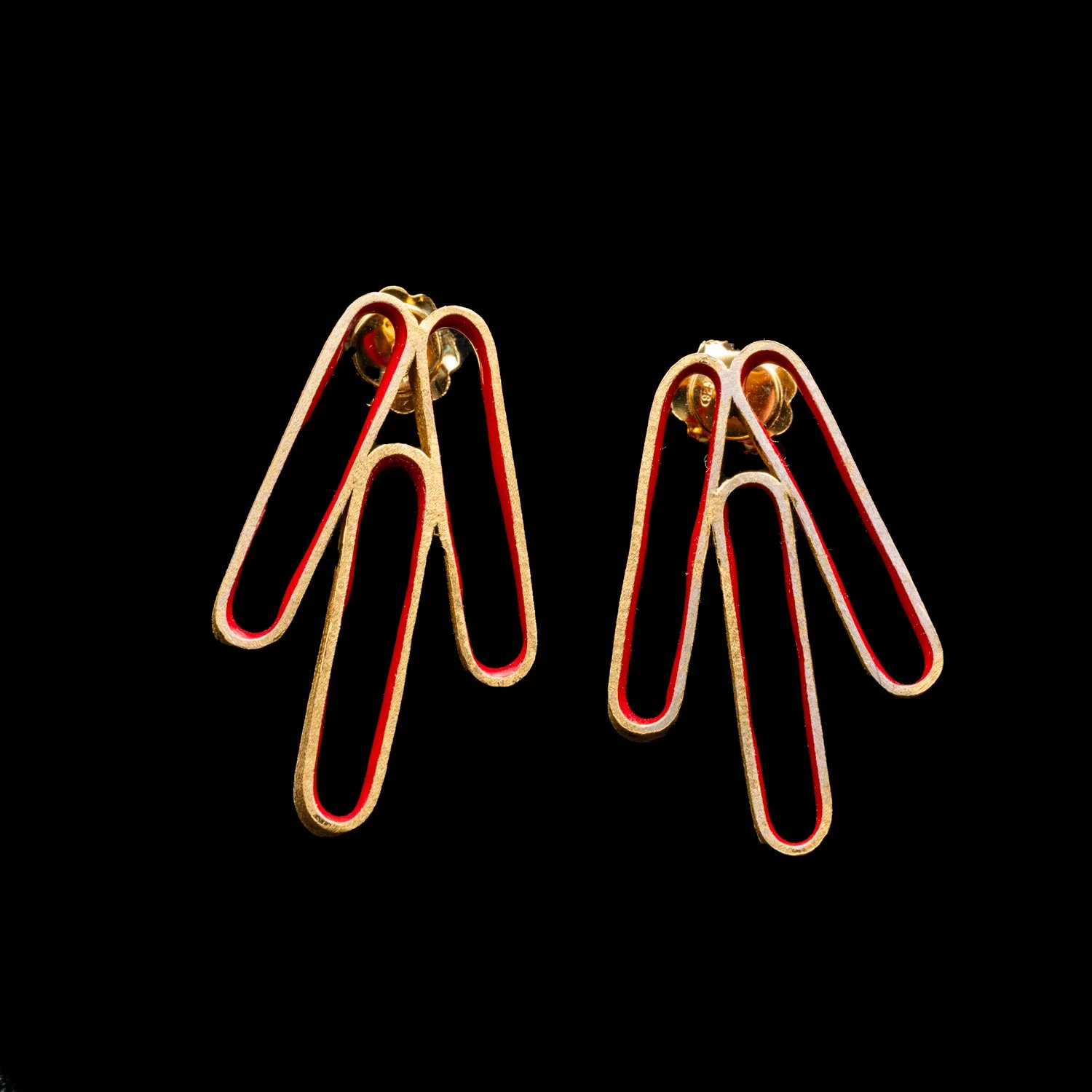 Triple Link Earrings by Marta Ribeiro Red.jpg